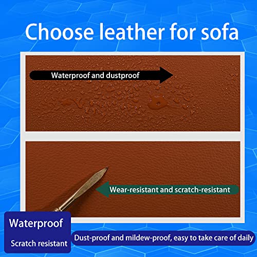 AMLAKH Self-Adhesive Leather Repair Patches - 2 Pack, Brown - Durable Eco-Friendly Synthetic Leather for DIY Furniture, Couches, Sofas & Shoes - Perfect for Home Repair, Upholstery & Shoe Restoration