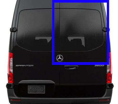 2019-2024 Sprinter Van VWD Passenger Rear Cargo Door Solid Glass Window - Durable Replacement for Mercedes-Benz & Freightliner Vans - Perfect for Delivery, Camping & Commercial Use