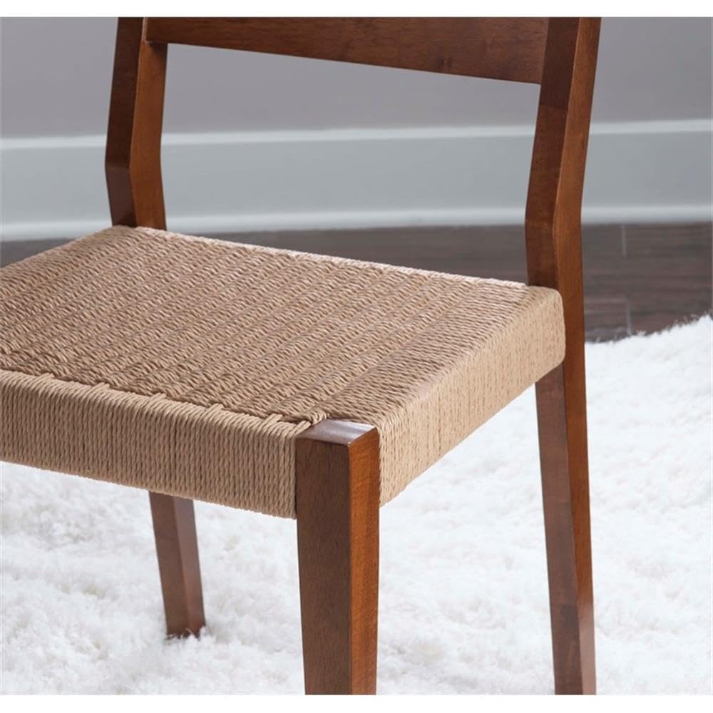 Pemberly Row Transitional Set of 2 Wooden 18-Inch Dining Chairs in Brown - Perfect for Kitchen, Dining Room & Small Space Furniture