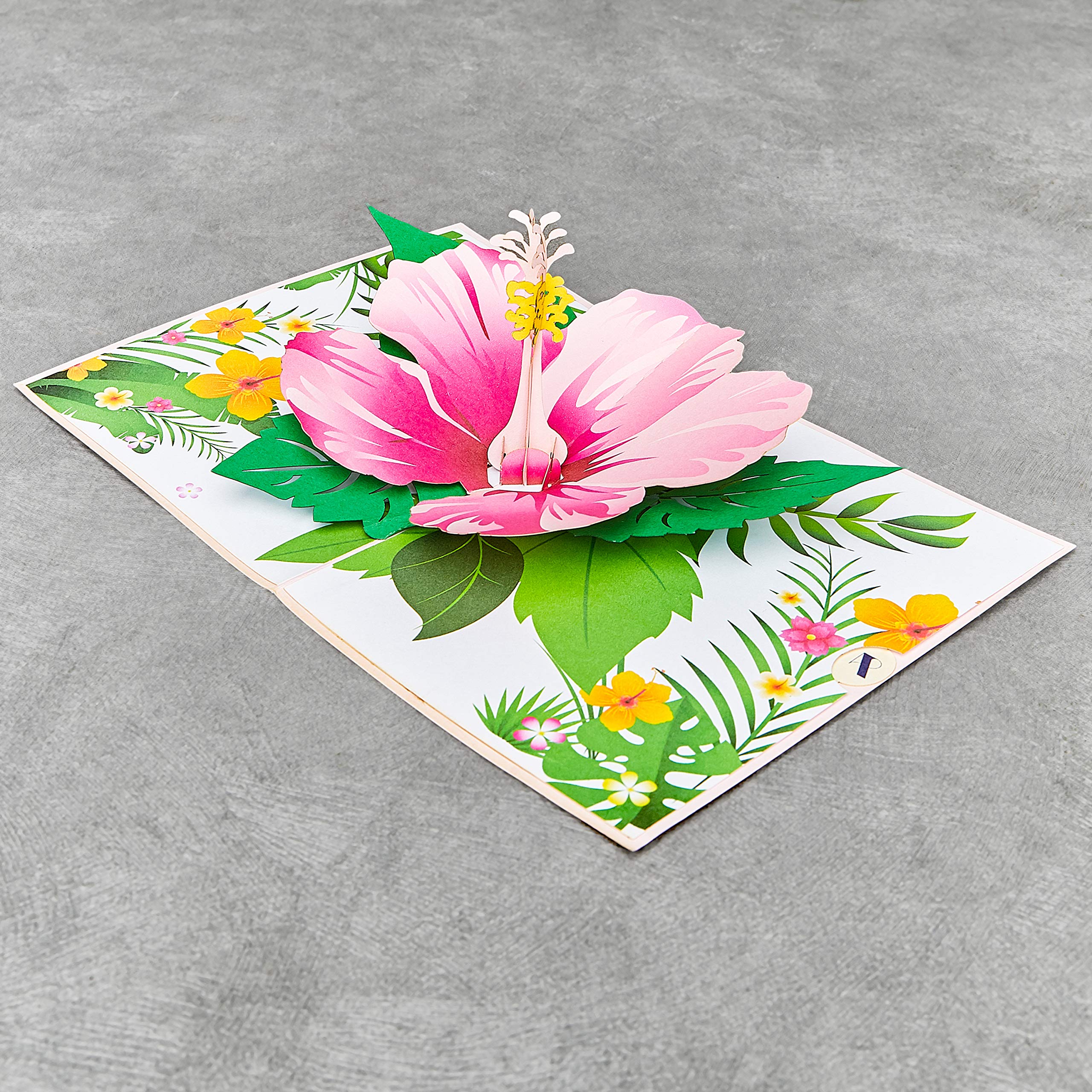 4x7 Hibiscus Pop Up Greeting Card - Handmade Blank Flower Card for Birthdays, Mother's Day, Hawaii Gifts for Women | Perfect for Any Occasion, Wedding Invitations & Thank You Cards