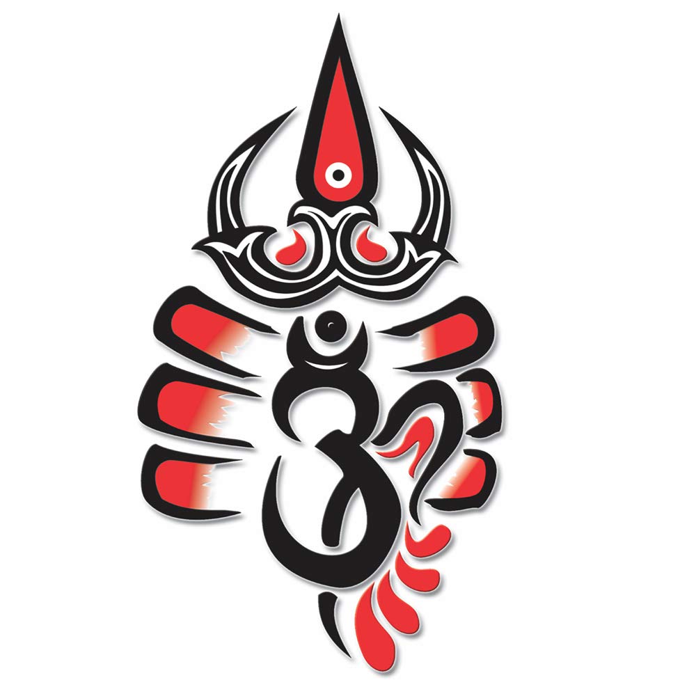 Voorkoms® Om with Trishul Temporary Tattoo - Waterproof Body Art for Men & Women - Perfect for Festivals, Yoga, and Spiritual Events