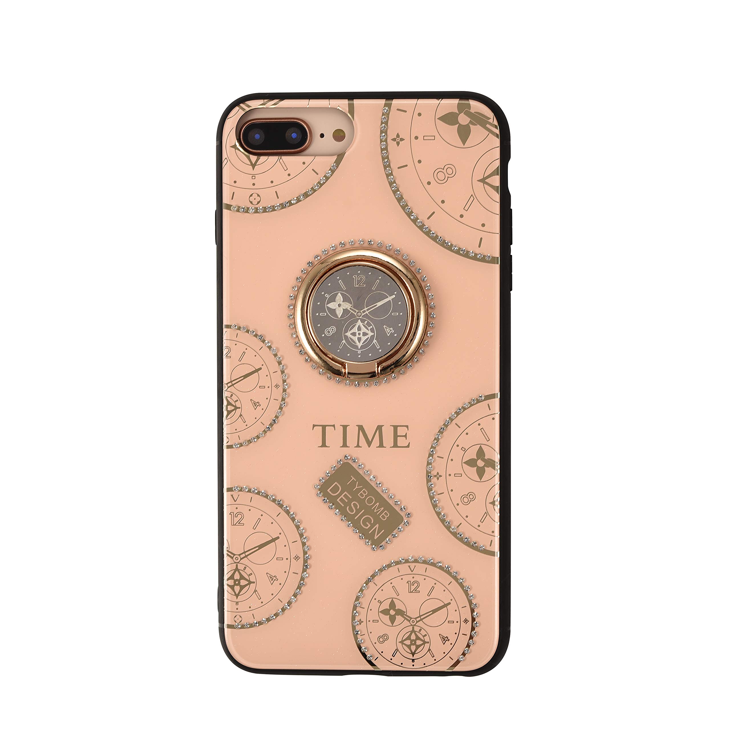 Luxury Rhinestone Phone Case for iPhone 6/6S/7/8 Plus - Rose Gold Glitter TPU Cover with Kickstand & Ring Holder | Perfect Gift for Women & Girls | Office, Party & Everyday Use