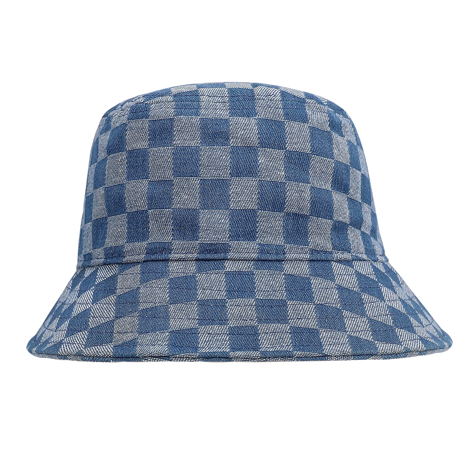 Stylish Checkerboard Bucket Hat for Women & Men - Packable Fisherman Sun Hat for Beach, Travel & Outdoor Activities | UV Protection & Breathable Design