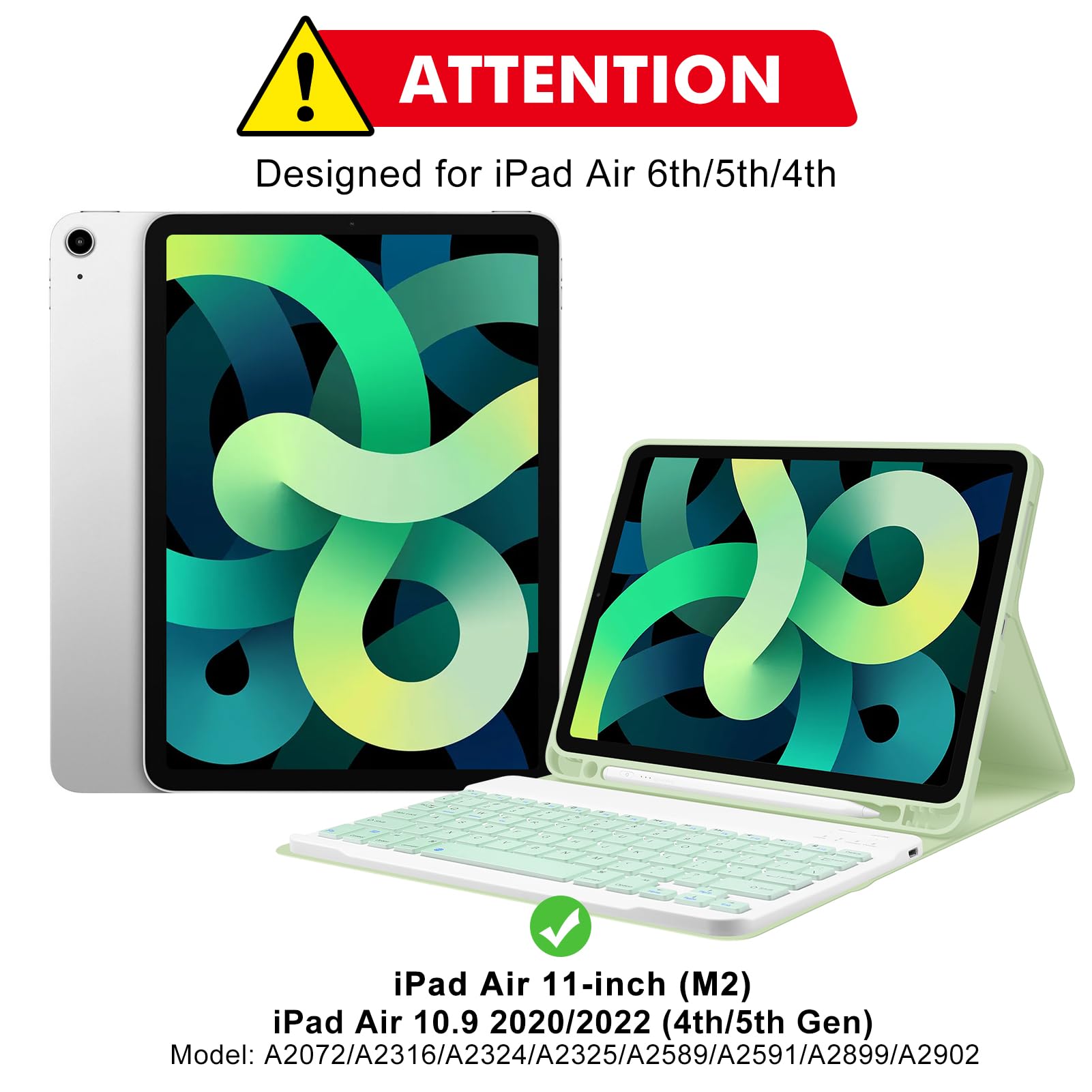 GOKOCO Detachable Bluetooth Keyboard Case for iPad Air 11