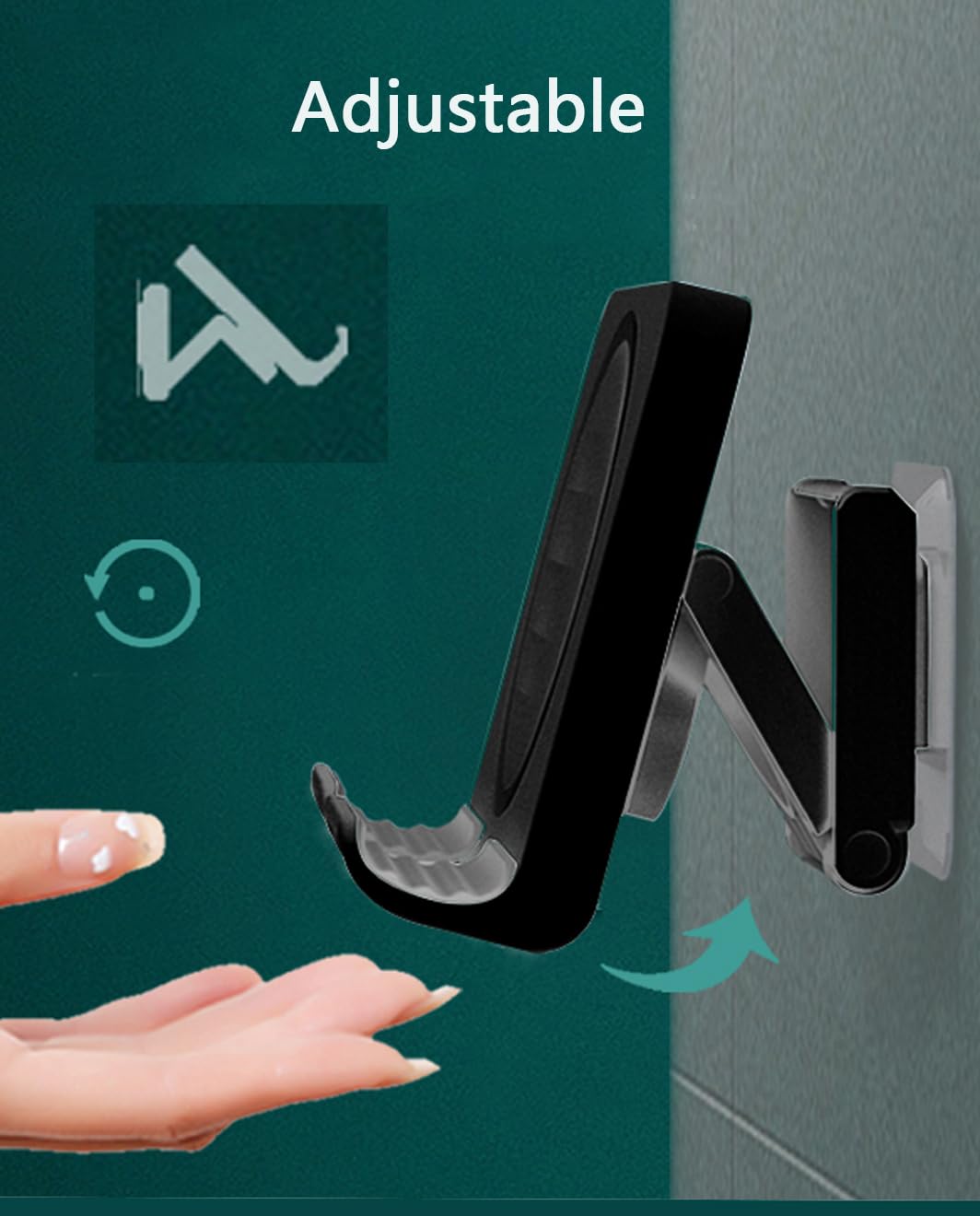 Upgraded Adjustable Shower Phone Holder & Tablet Wall Mount - Waterproof for iPhone, iPad, Samsung & All Smartphones - Perfect for Bathroom, Kitchen, Dorm & Bedroom Use (Black) | Hands-Free Viewing While Showering, Cooking & Relaxing
