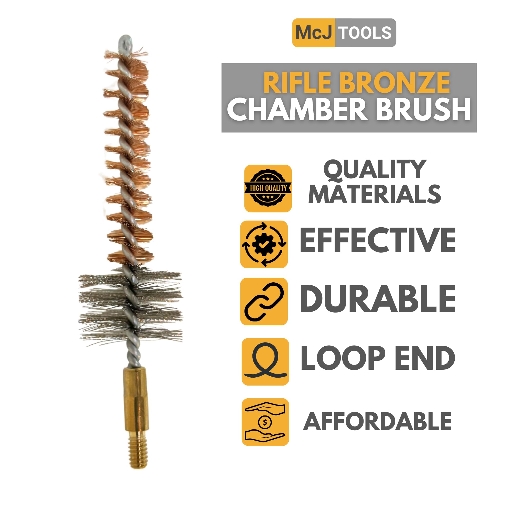 Premium Bronze Gun Cleaning Brushes 10-Pack - 7.62mm/.308Cal for Rifle Chamber Cleaning & Maintenance