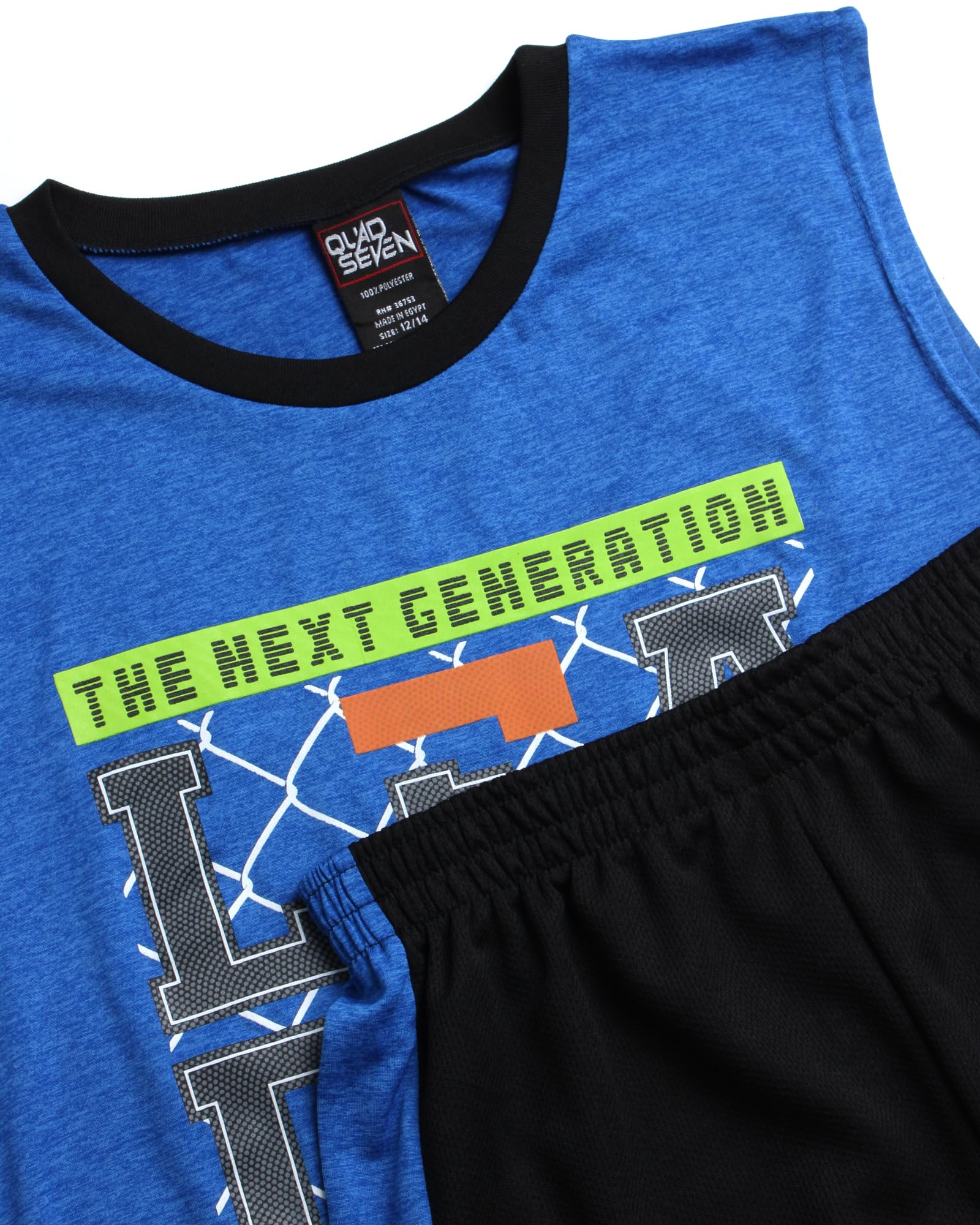 Mad Game Boys' 4-Piece Active Performance Shorts Set - Dry Fit Basketball Tank Top & Gym Shorts for Boys (8-16) - Perfect for Sports, Workouts & Casual Play
