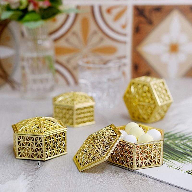 12-Piece Mini Hexagon Treasure Box Set - Small Jewelry Holder for Rings, Earrings & Trinkets - Perfect for Party Favors, Wedding Gifts & Home Decor Storage