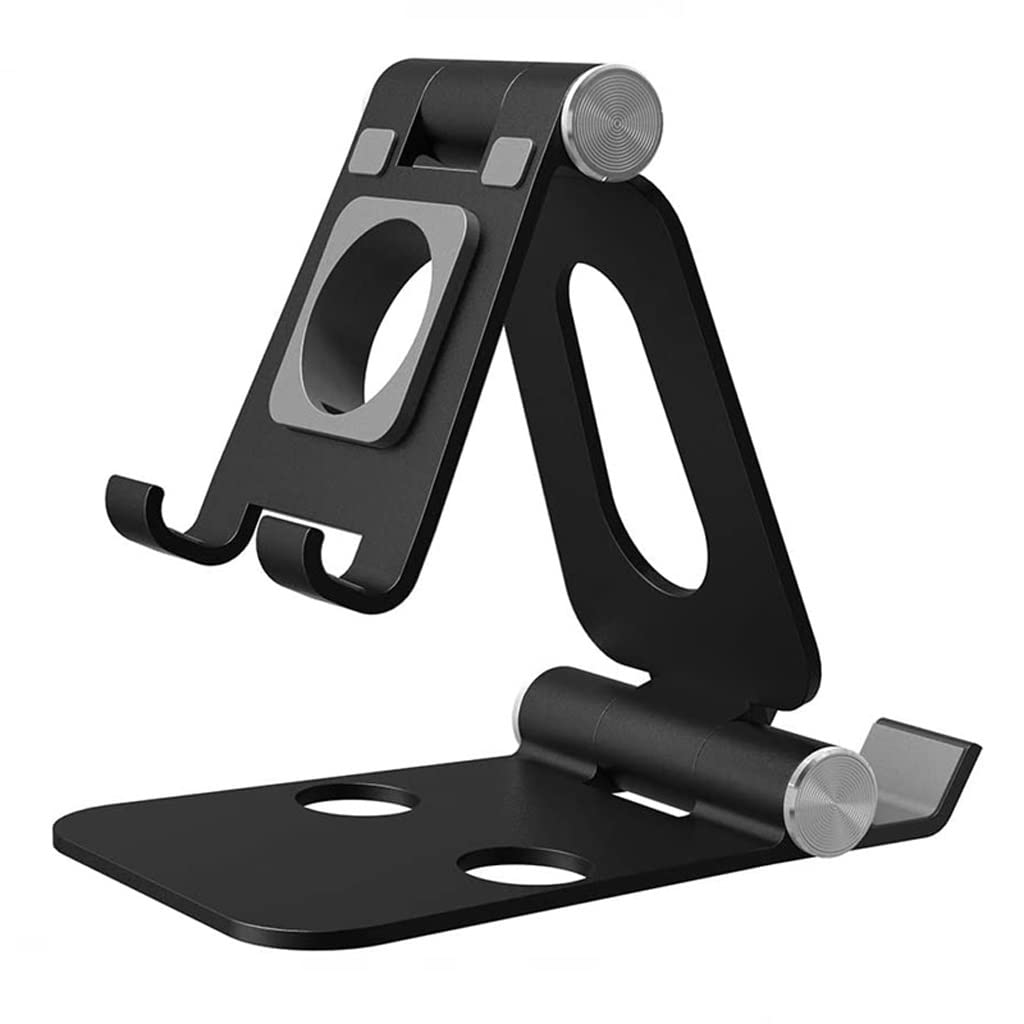 YLHXYPP 2-in-1 Foldable Metal Phone & Tablet Stand Holder - Adjustable Desk Organizer for iPhone, iPad, Samsung | Perfect for Home Office, Video Calls, Reading & Watching Movies