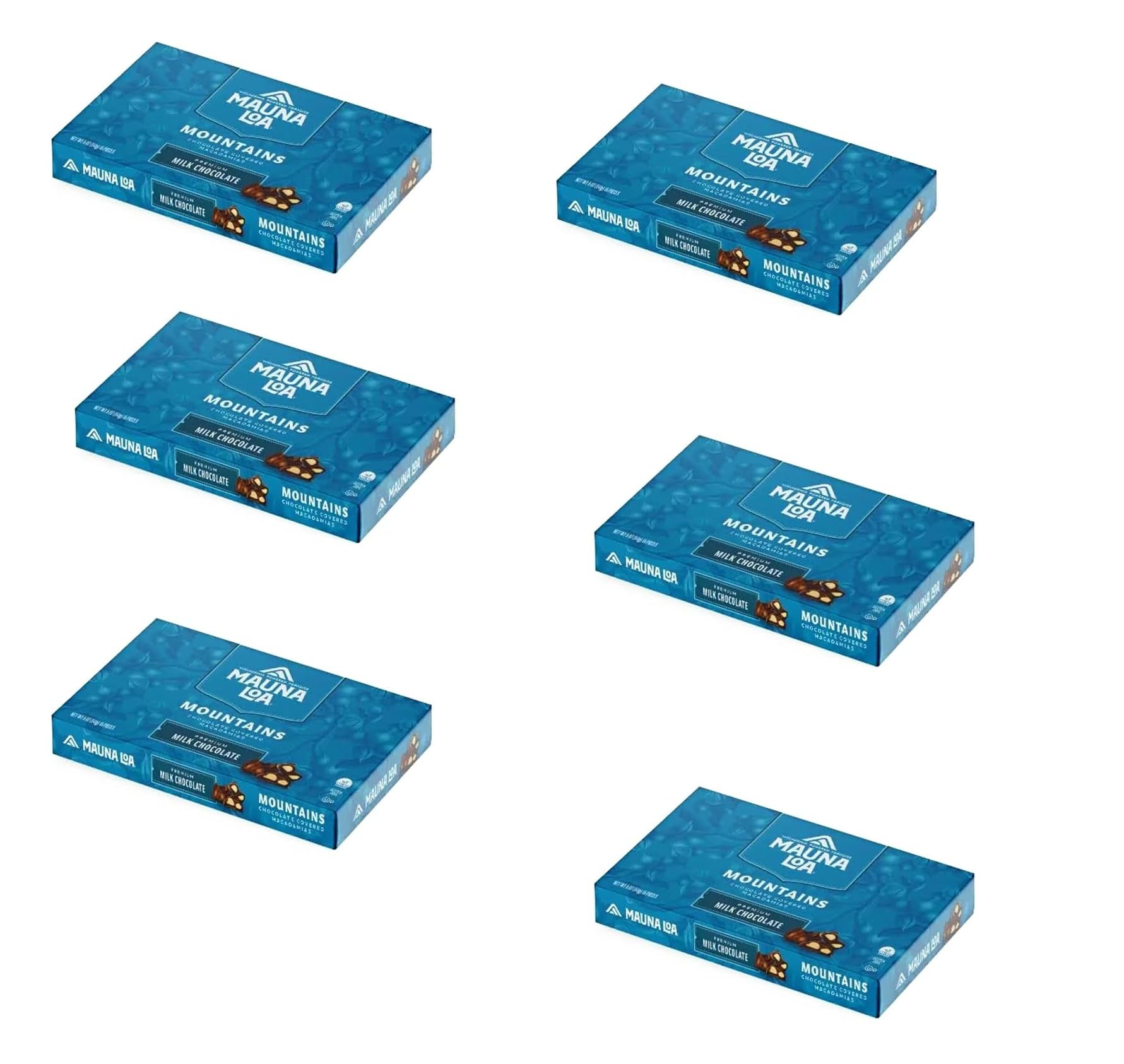 Premium Mauna Loa Milk Chocolate Covered Macadamia Nuts - 6 Individually Wrapped Boxes (850g) - Hawaiian Gourmet Gift for Holidays, Parties & Office Snacks