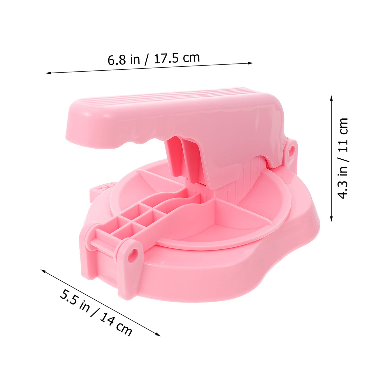 Hemoton 2-Piece Dumpling Maker Set - Authentic Ravioli Press, Tortilla Maker & Pastry Dough Press Tool for Homemade Dumplings, Wontons & Tortillas - Perfect Kitchen Gadget for Asian & Mexican Cuisine - Pink Rotary Design