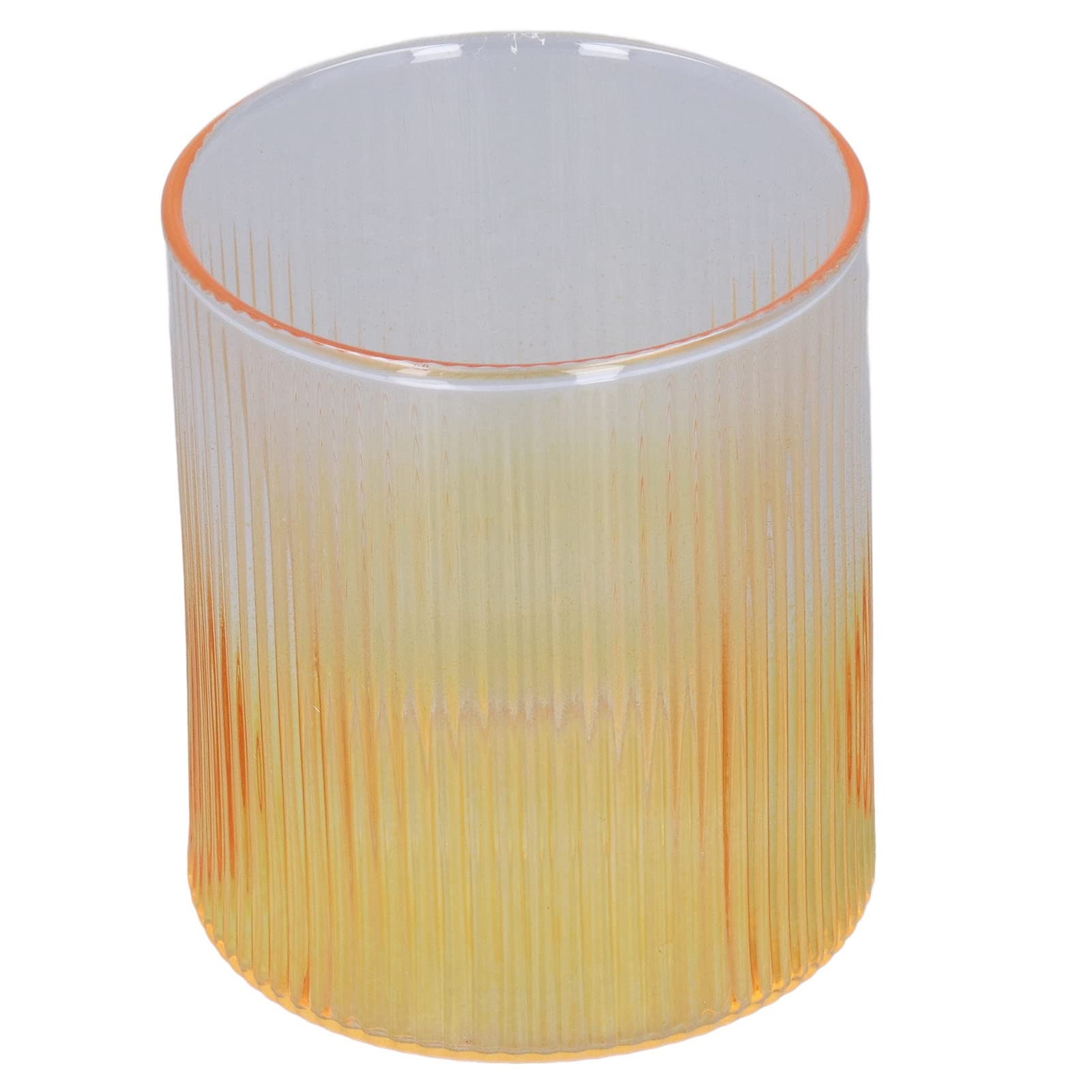 **Borosilicate Glass Mug - Heat Resistant Handmade Gradient Striped Cup for Coffee, Tea, Milk & Cappuccino | Perfect for Home, Office & Cafes (Yellow)**