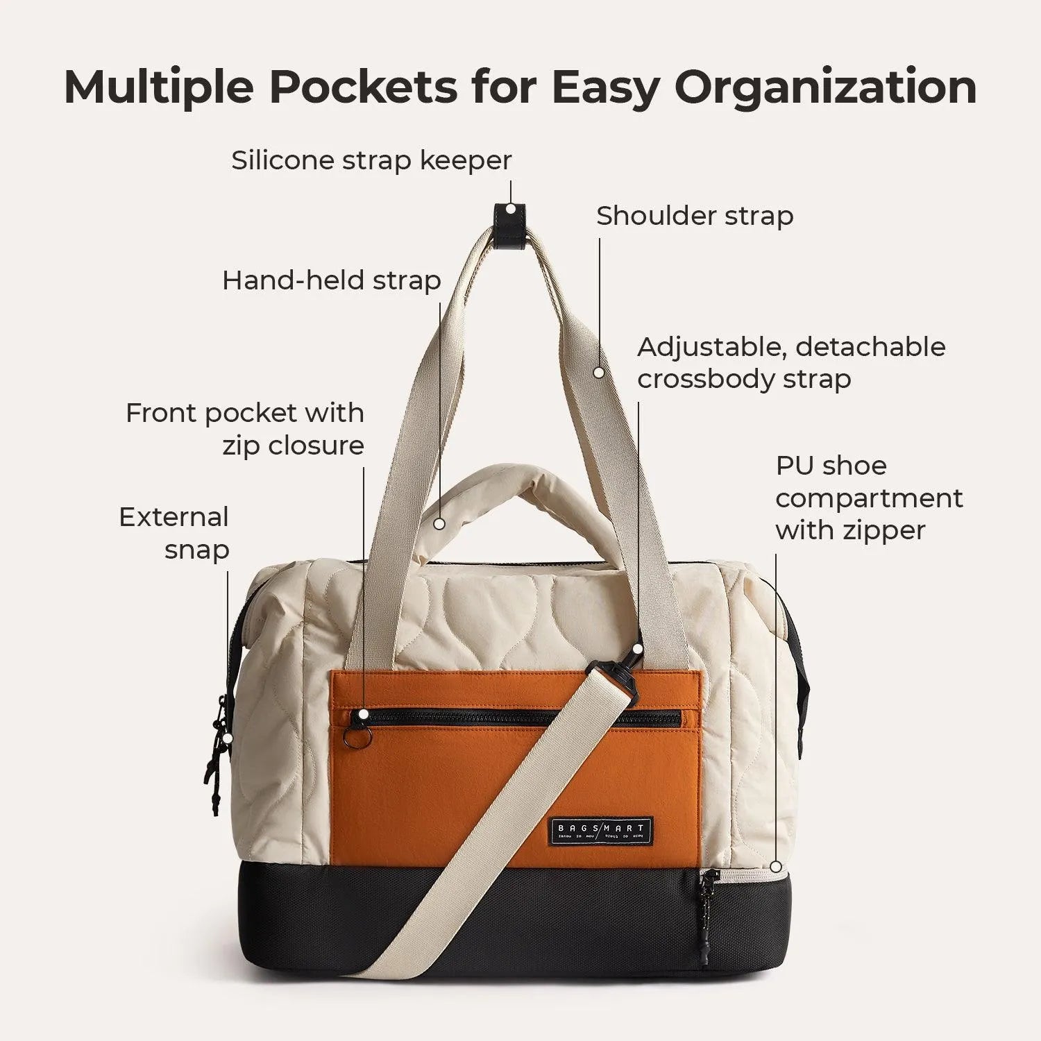 Paz Duffle Bag - Waterproof Travel Duffel Bag with Shoulder Strap, Large Gym Bag for Men & Women - Perfect for Workout, Travel, Sports & Weekend Getaways