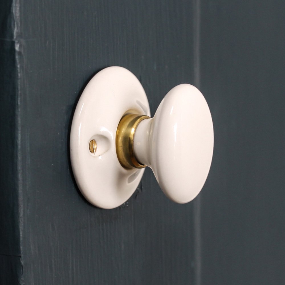 White Ceramic Bathroom Thumbturn Lock - Durable & Stylish for Bathroom, Bedroom & Closet Doors - Perfect for Home, Office & Commercial Use