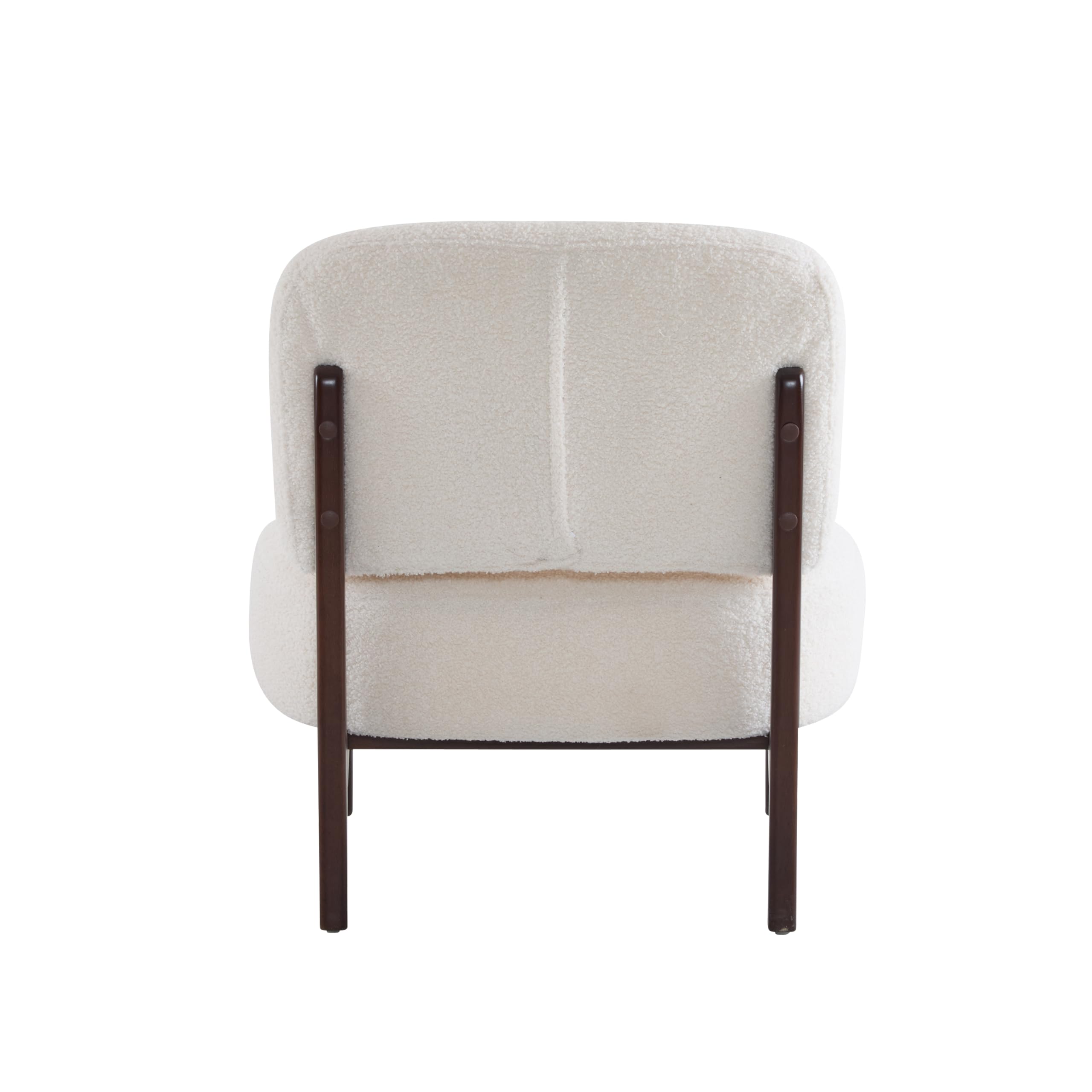 Christopher Knight Home Faron Modern Minimalist Boucle Fabric Upholstered Accent Chair - Solid Wood Armless Lounge Chair with Soft Padded Seat & Backrest - Comfortable Reading Chair for Living Room, Bedroom, Office - Beige Home Decor for Relaxation & Stylish Seating