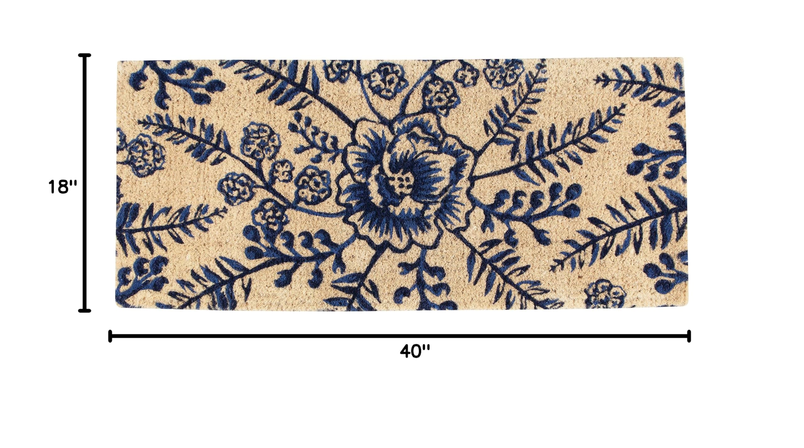 Now Designs Juliette Estate Natural Coconut Fiber Printed Doormat - Extra Wide 18
