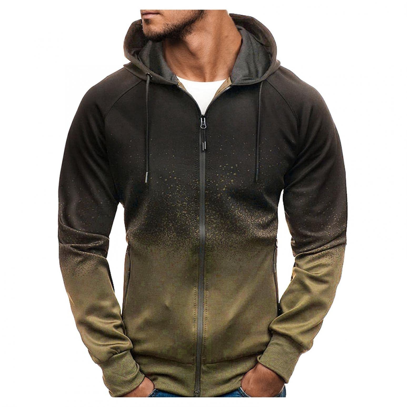 Men's Color Block Hooded Sweatshirt - Long Sleeve Pullover with Drawstring | Athletic Casual Wear for Gym, Running & Outdoor Activities | Perfect Gift for Men