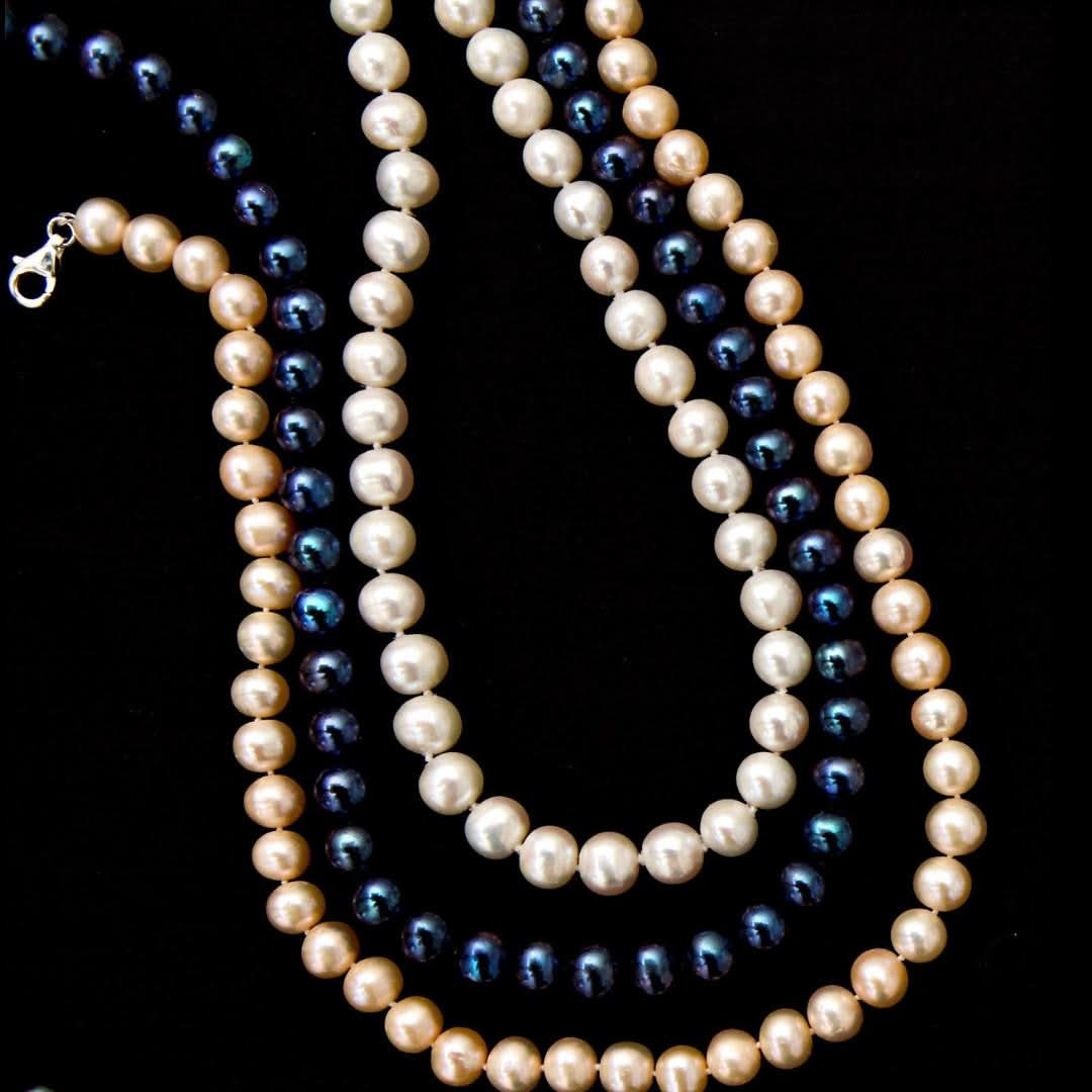 Elegant Champagne Pearl Necklace for Women - Timeless Classic Jewelry Gift for Weddings, Parties & Special Occasions
