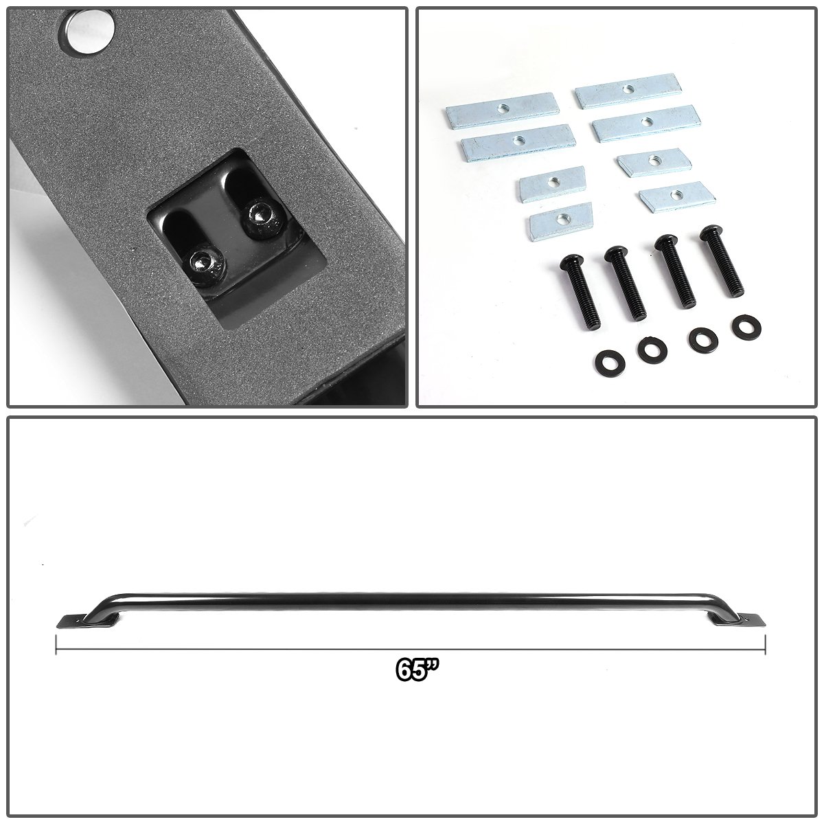 DNA MOTORING RAIL-001-BK Black Truck Bed Rails - Compatible with 1992-2011 Ford Ranger & Toyota Tundra 6ft Bed | Durable Cargo Protection for Hauling & Off-Road Adventures