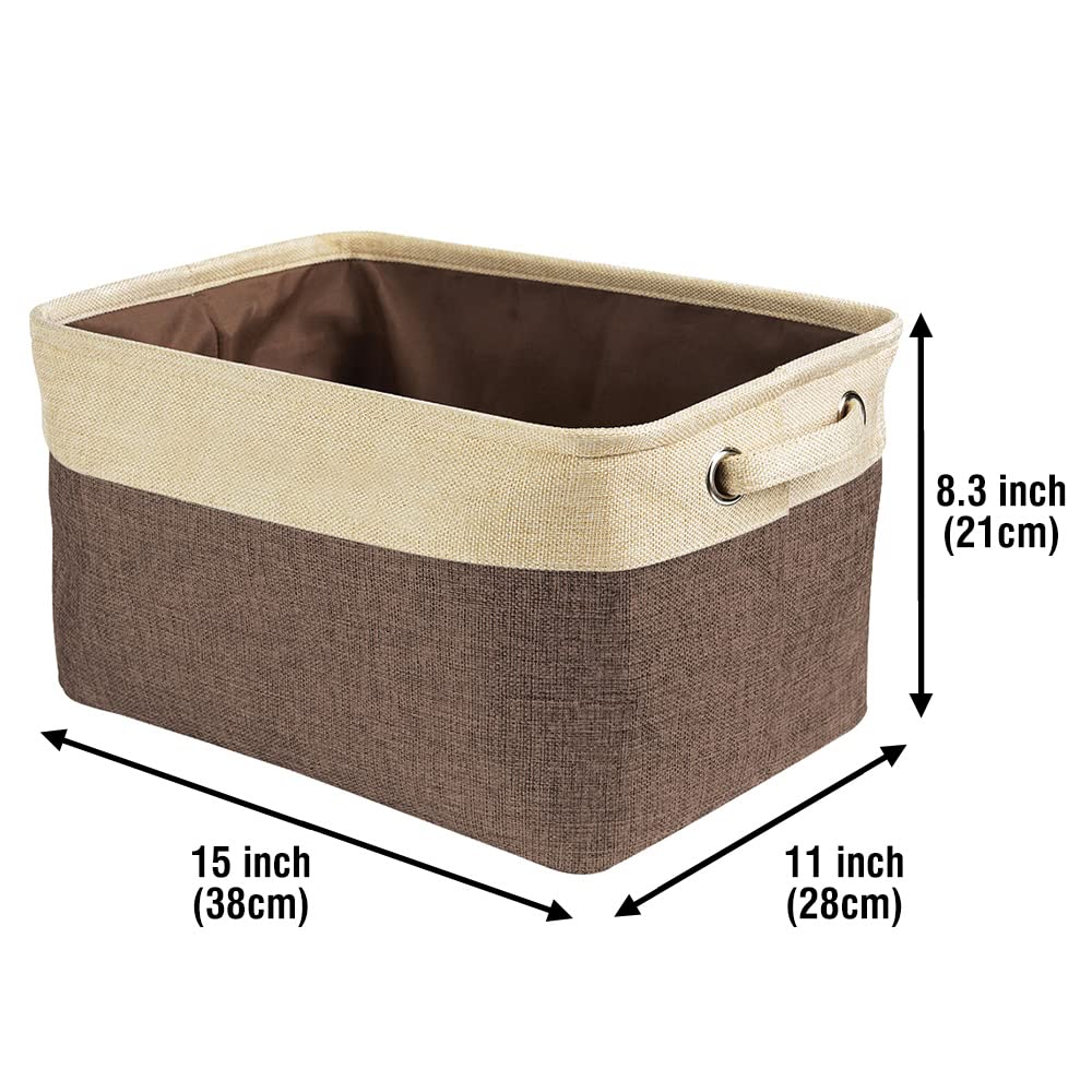 Personalized Dog Storage Basket - Decorative Fabric Toy Box for Maltese Poodle with 2 Handles | Organize Closet, Garage, Clothes & Blankets | Brown & White Rectangle Design | Perfect for Pet Lovers & Home Organization