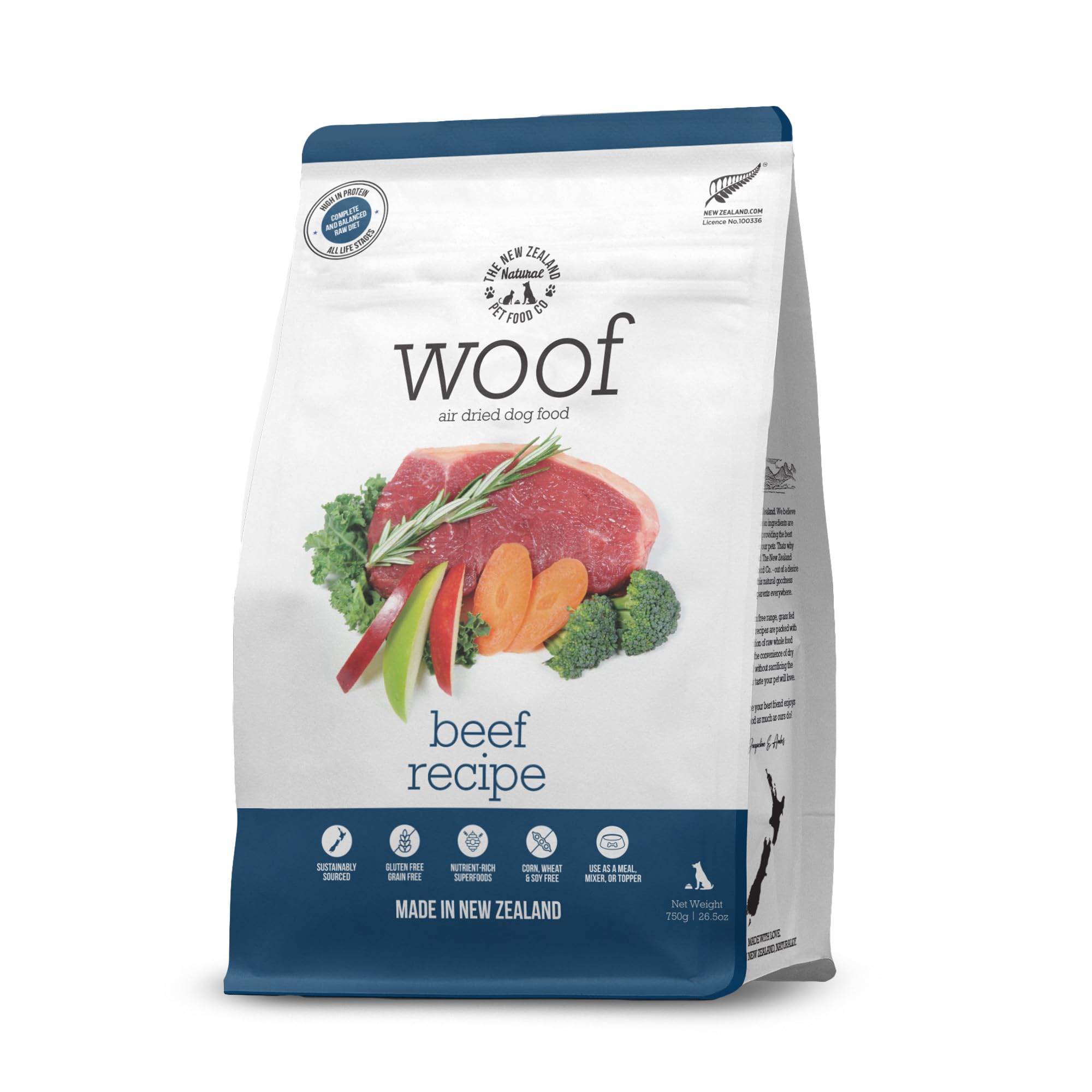 WOOF Air Dried Dog Treats - High Protein Beef Recipe, Grain Free Natural Dog Food, Healthy Snacks for Dogs, 26.5 oz - Perfect for Training Rewards & Daily Nutrition