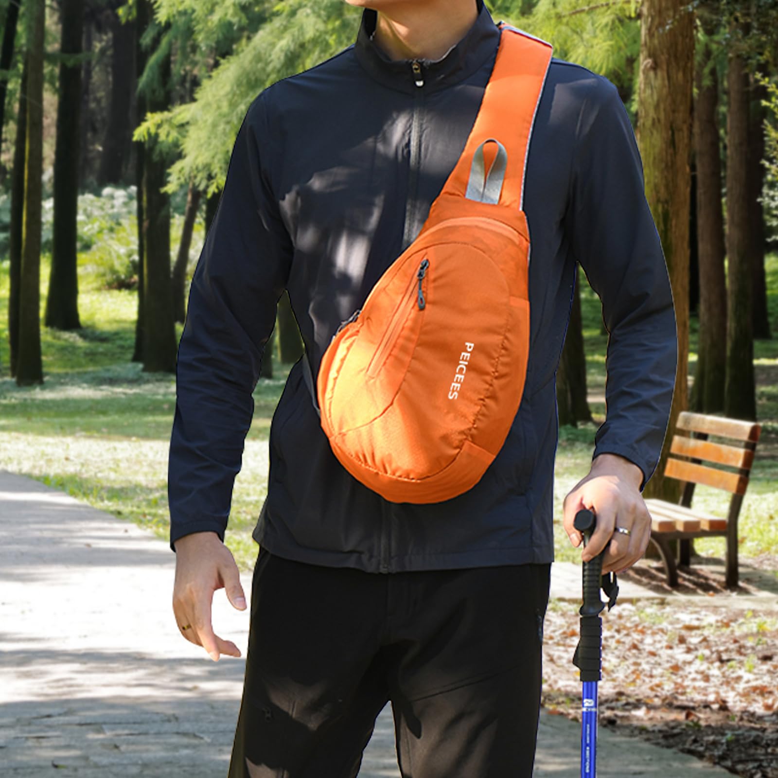 Stylish Unisex Sling Backpack for Men & Women - Compact Crossbody Chest Bag with Adjustable Strap (Orange) - Perfect for Travel, Gym, Hiking & Everyday Use