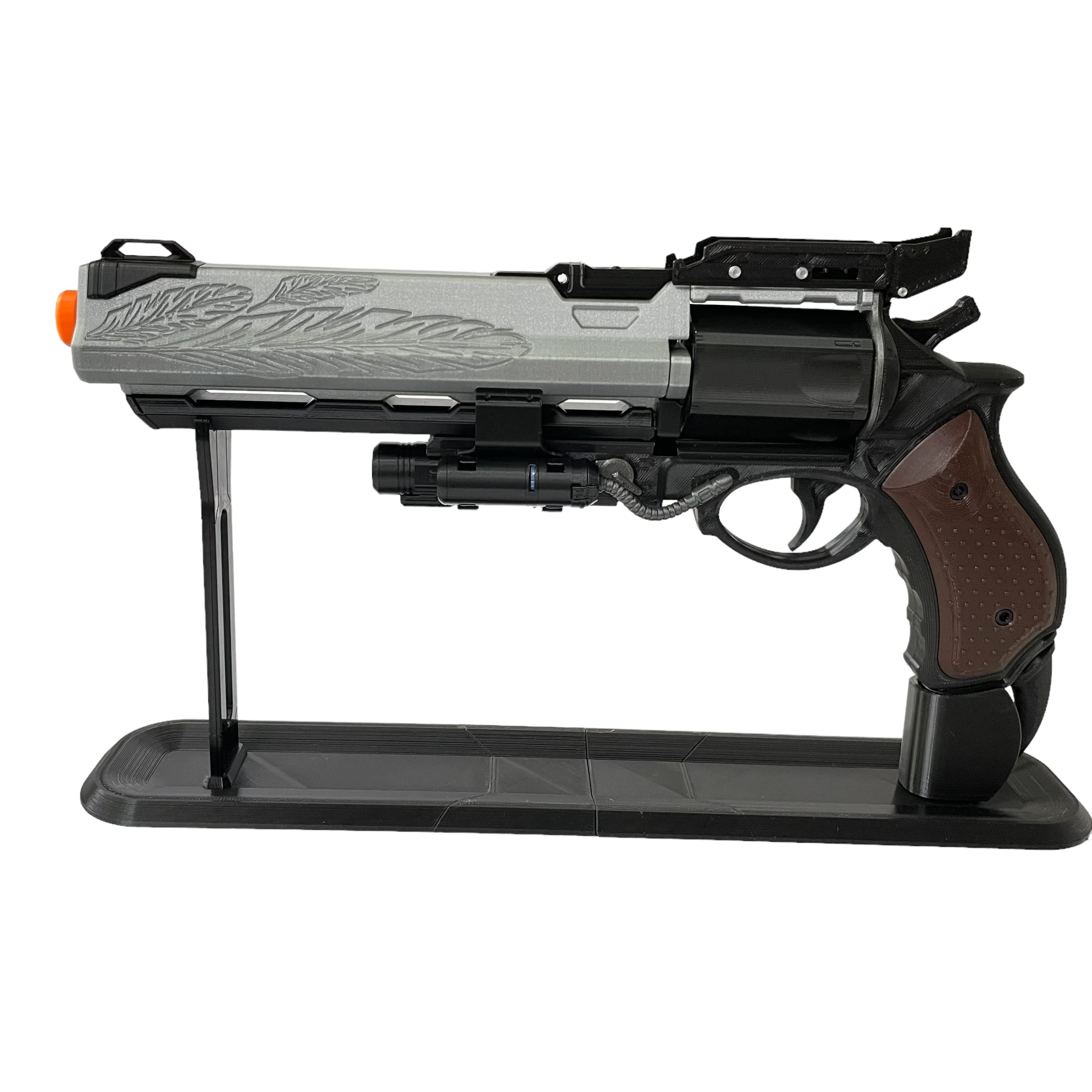 Hawkmoon Hand Cannon Replica - Assembled with Display Stand | Collectible Prop for Cosplay, Gaming Enthusiasts & Home Decor