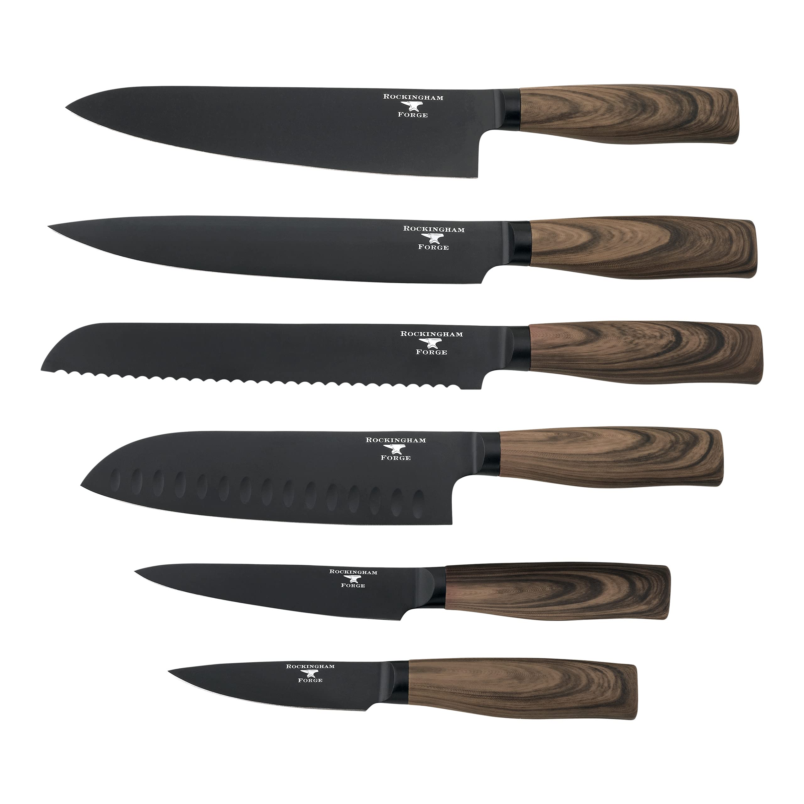 Premium Forester Series 7-Piece Knife Block Set - High-Quality Stainless Steel Kitchen Knives for Professional Chefs & Home Cooking | Perfect for Meat Cutting, Vegetable Chopping & Food Prep