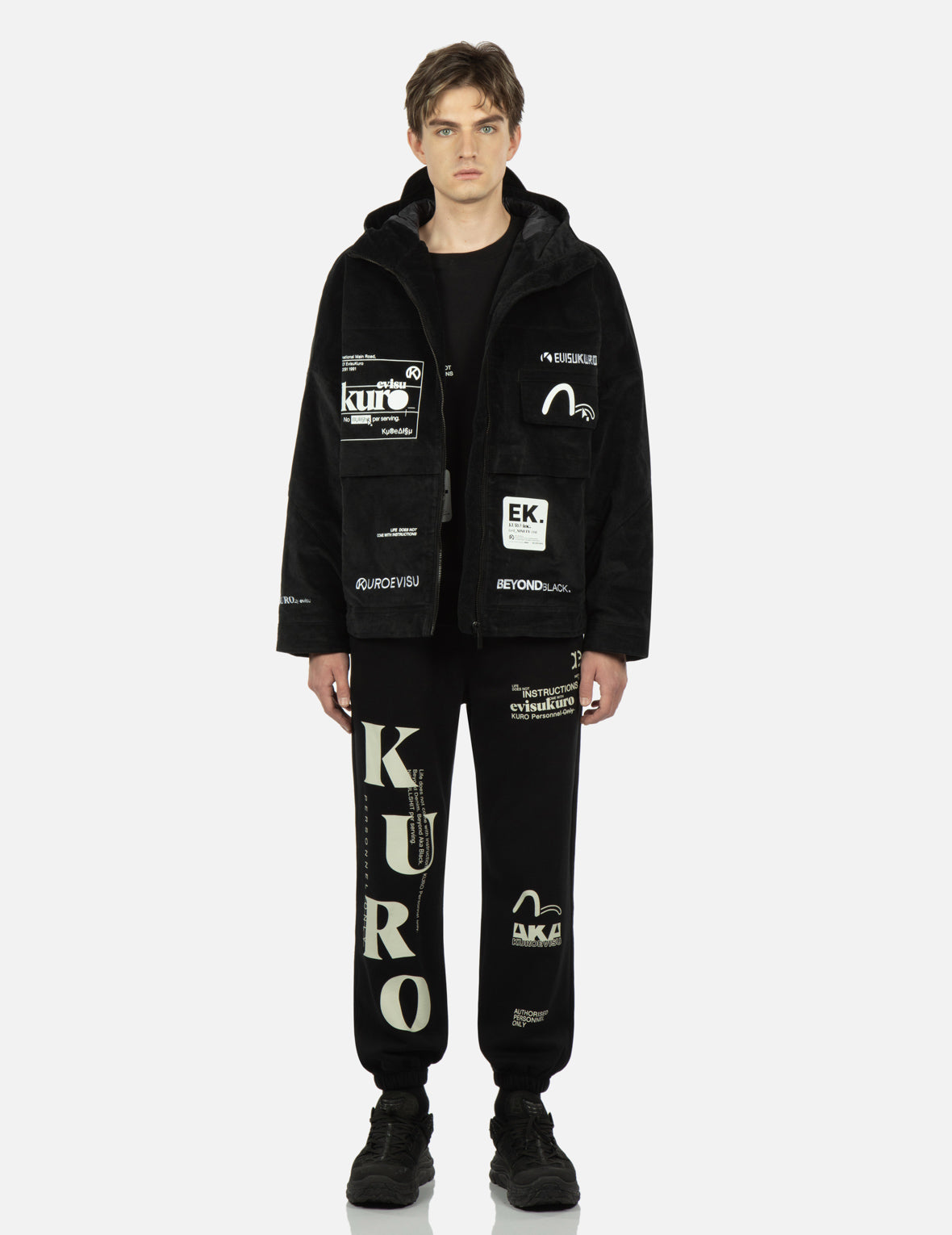 Kamon & Logo Patch Hooded Jacket - Stylish Streetwear Jacket for Men & Women | Perfect for Urban Fashion, Casual Outfits & Outdoor Activities