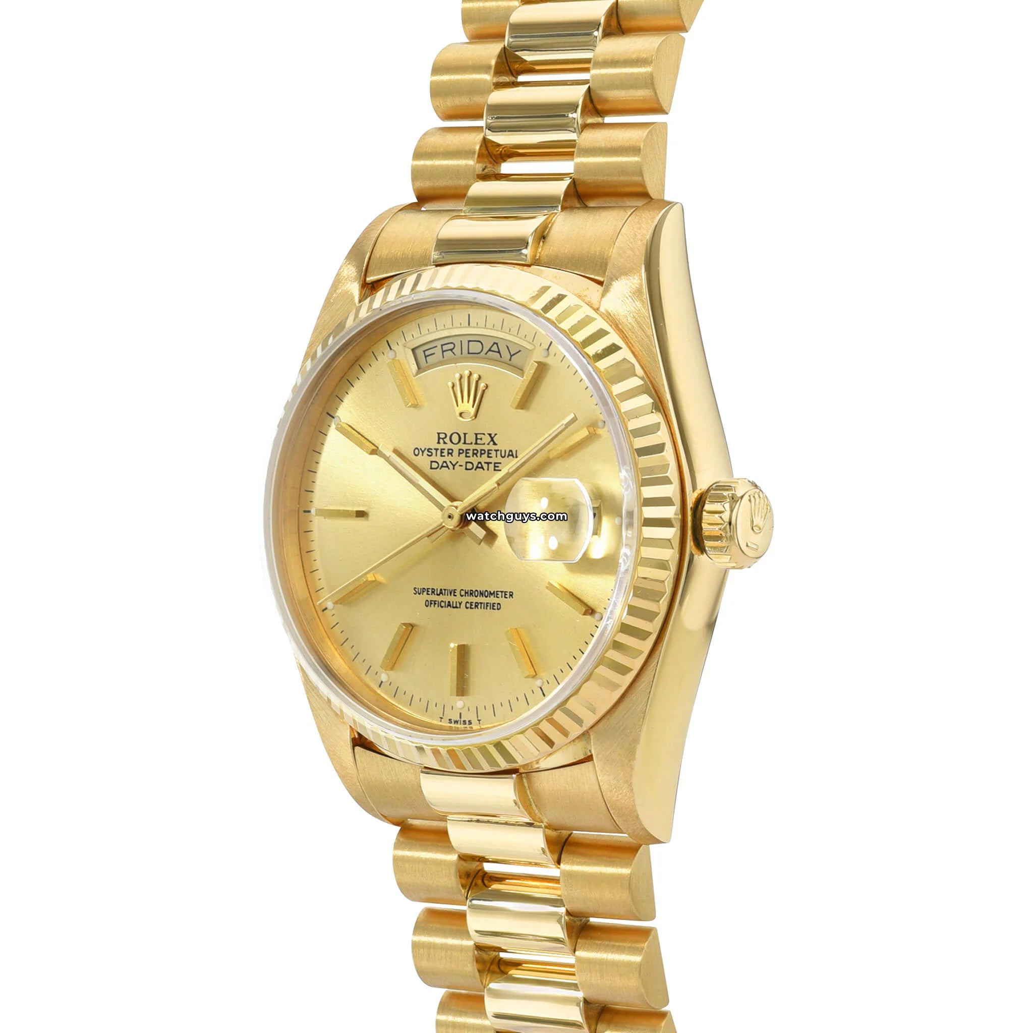 Rolex Day-Date 18038 18K Gold Men's Watch with Champagne Dial - Luxury Dress Watch for Business & Formal Occasions