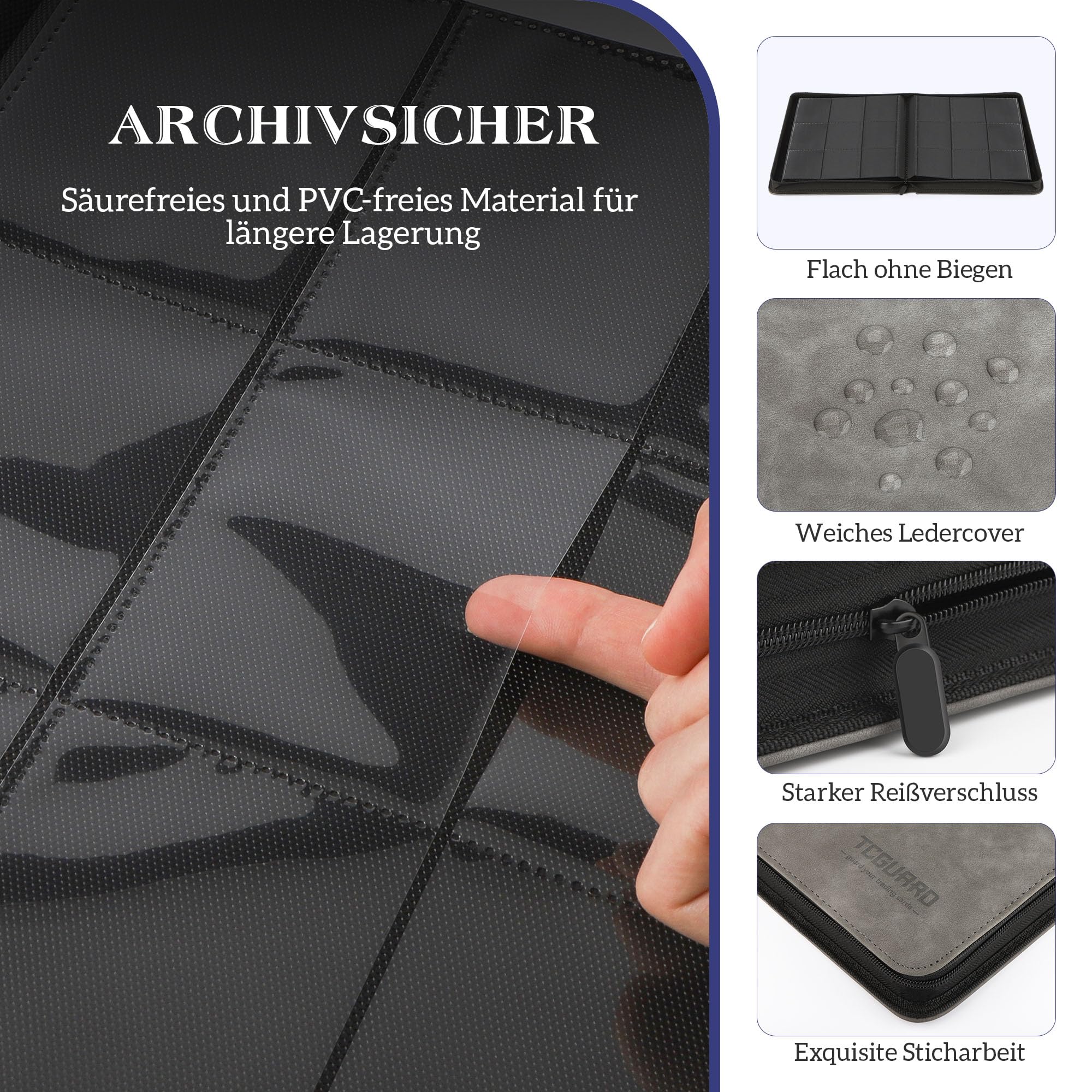 Premium 9-Pocket Side Loading Trading Card Binder - Holds 540+ Cards | Zippered TCG Album for MTG, Yugioh, Pokemon, Sports Cards | Durable Card Collection Organizer for Gaming Tournaments & Storage