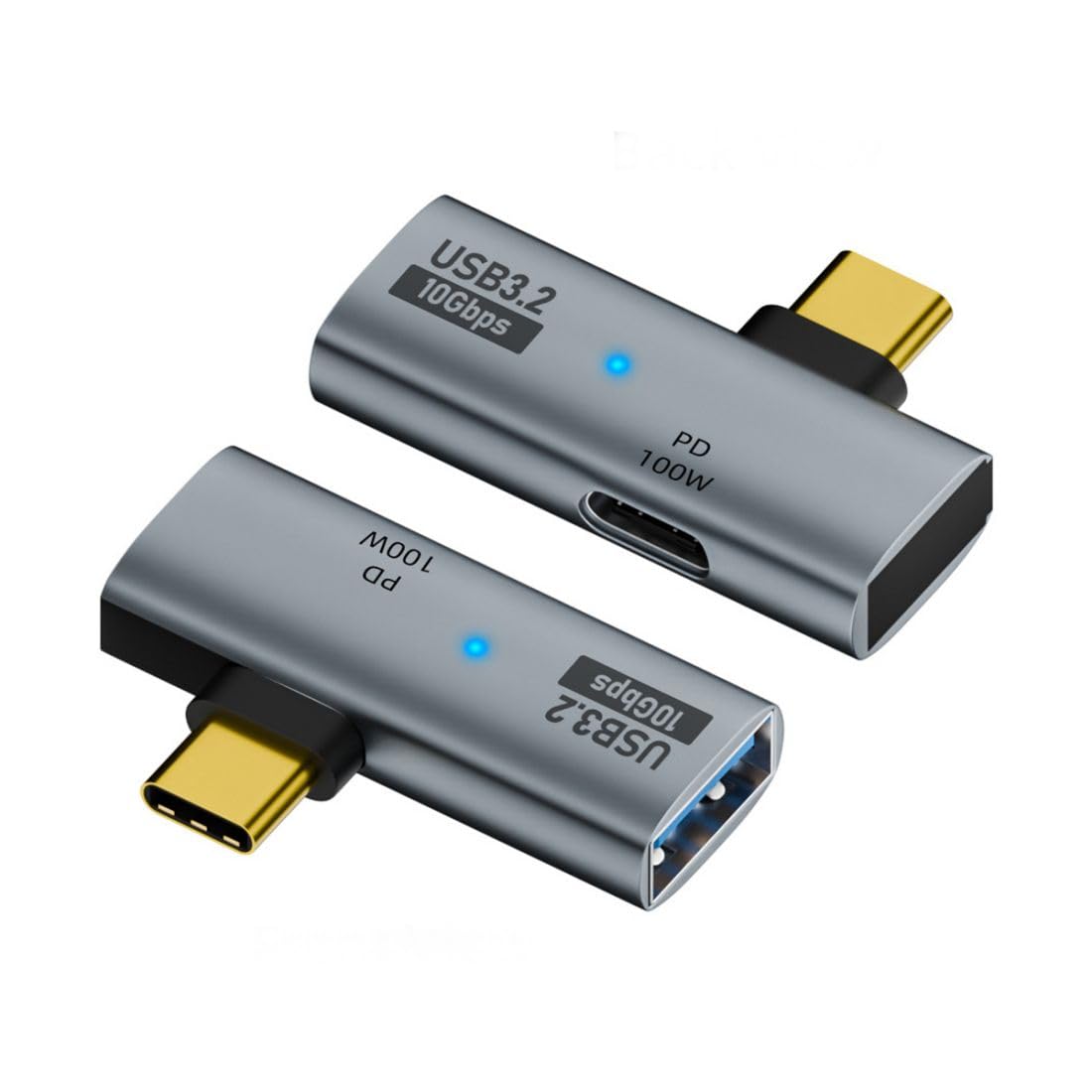 2-in-1 USB C to USB 3.2 Adapter with 100W PD Charging - USB C Male to USB 3.2/USB C Female Converter for Fast Charging & High-Speed Data Transfer - Compatible with MacBook, iPad Pro, Galaxy S22 & More