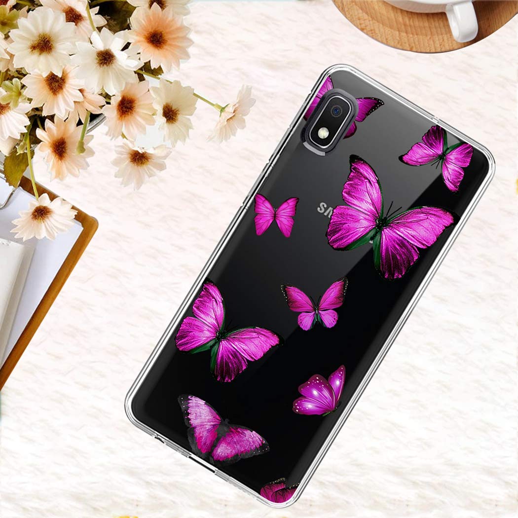 Samsung Galaxy A10E Case - Cute Butterfly Clear TPU Phone Cover for Women & Girls | Shockproof Slim Flexible Protective Case | Perfect for Everyday Use, Work & School
