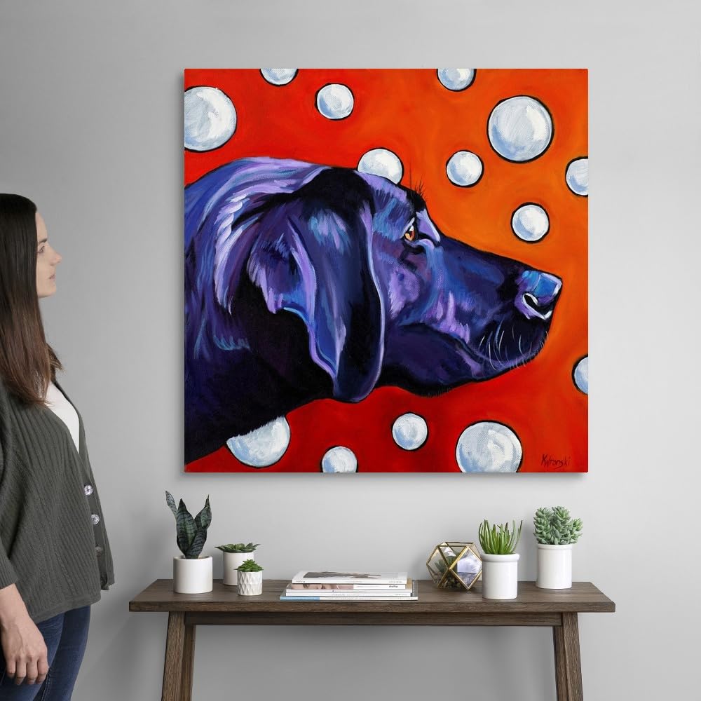 Kathryn Wronski's Lab and Bubbles Canvas Wall Art Print - 36