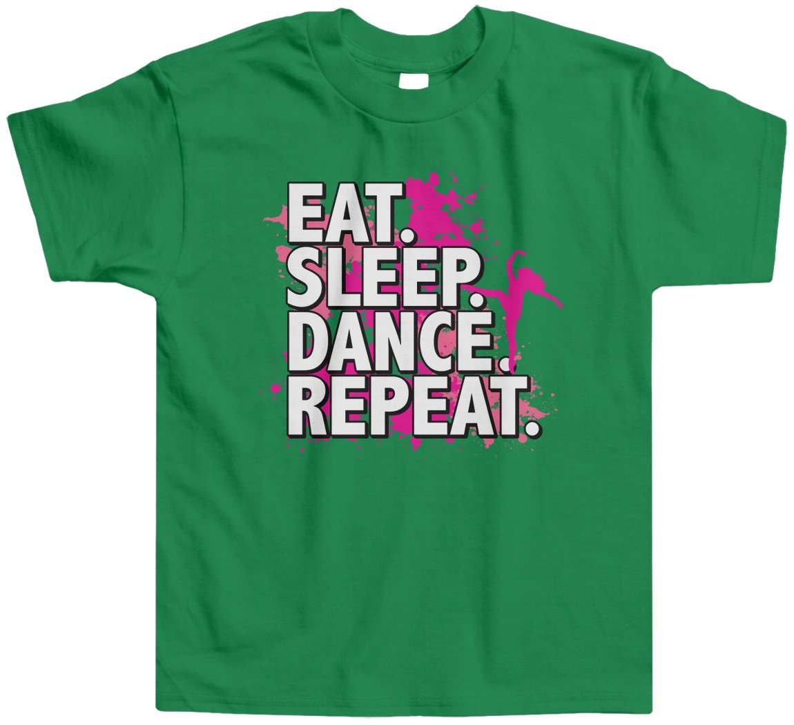 Threadrock Little Girls' Toddler T-Shirt - Eat Sleep Dance Repeat Cute Graphic Tee for Toddlers | Perfect for Playdates, Dance Classes & Everyday Wear