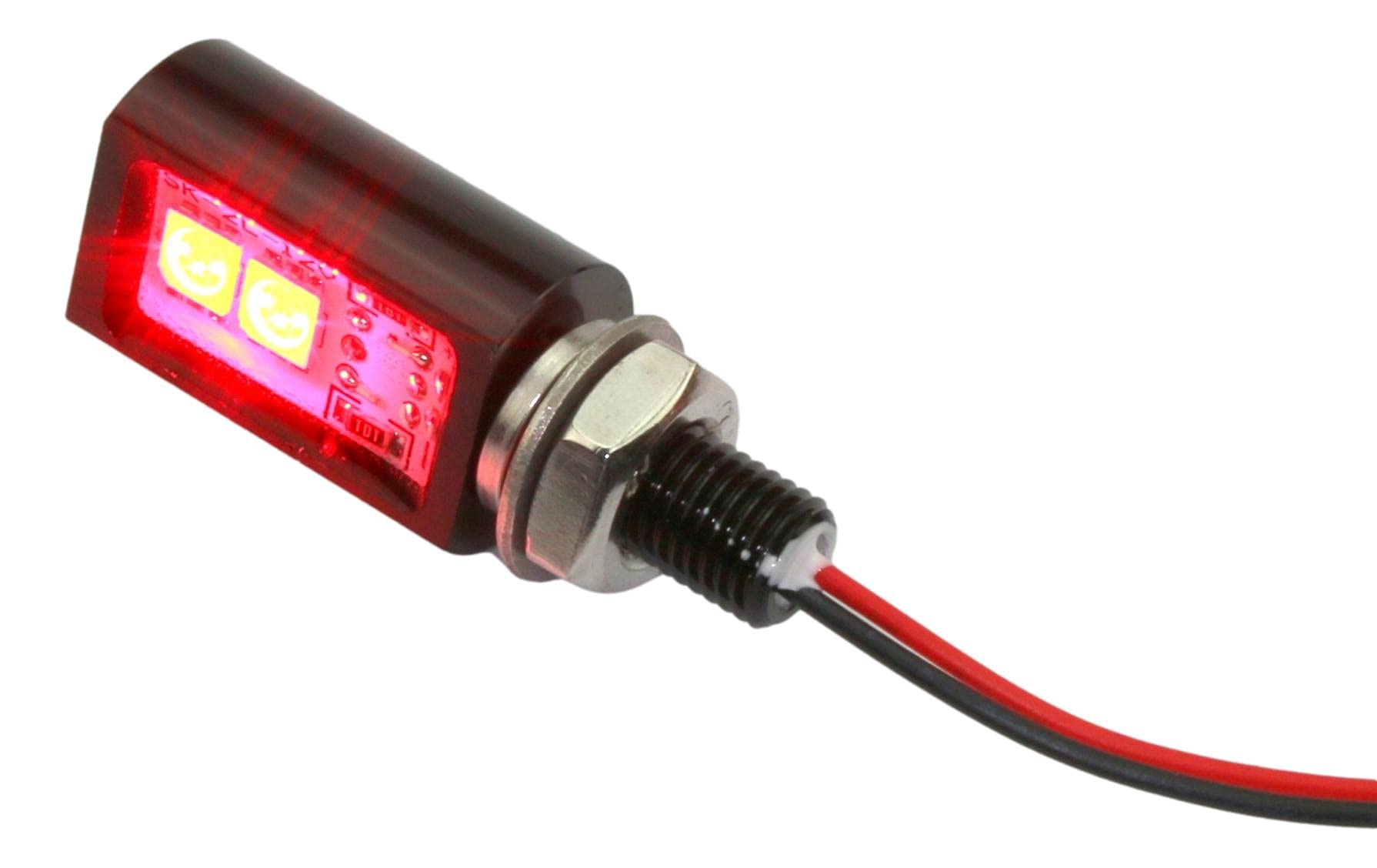 12V Red LED Pilot Lights Instrument Panel Light with Switch - Durable 12 Volt DC Post Light for Marine, Automotive, and Industrial Control Panels
