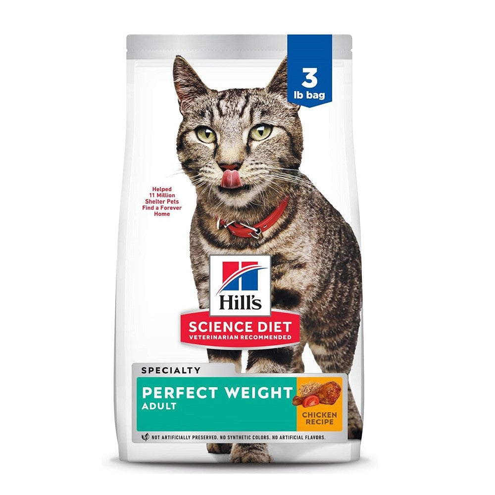 Science Diet Perfect Weight Chicken Recipe Dry Cat Food for Adult Cats (1-6 Years) - Supports Healthy Weight Management for Indoor & Outdoor Cats