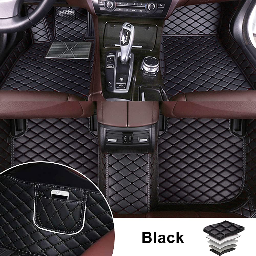 Premium All-Weather Car Floor Mats for Chevrolet Corvette C5 Coupe 1997-2003 - Full Set with Storage Pockets, Luxury Leather Trim & 360° Protection - Perfect for Daily Driving, Road Trips & Extreme Weather Conditions
