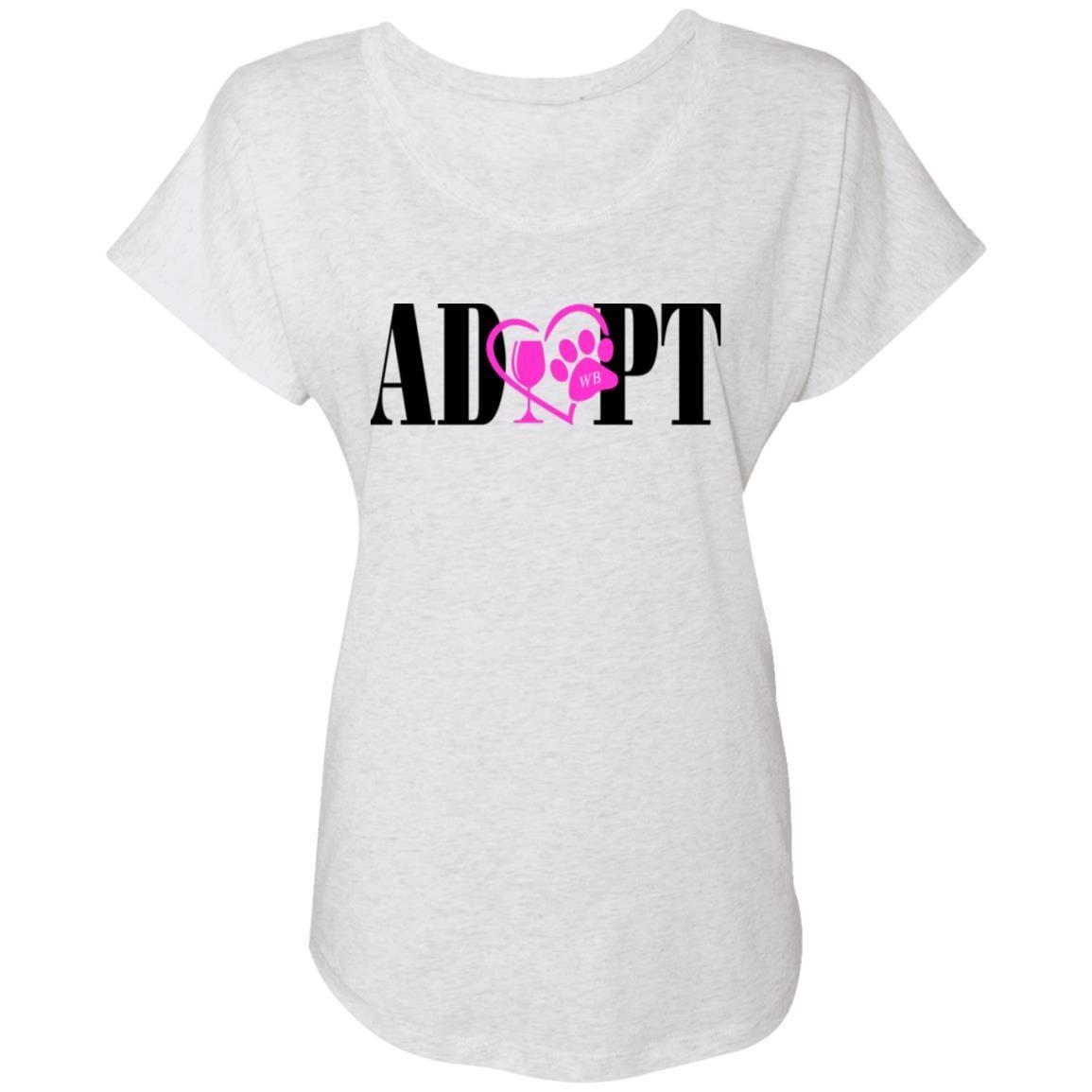 WineyBitches.Co Women's Triblend Dolman Sleeve T-Shirt - Pink Heart with Black Lettering - Soft Comfort Fit for Casual Wear, Girls Night Out & Lounge