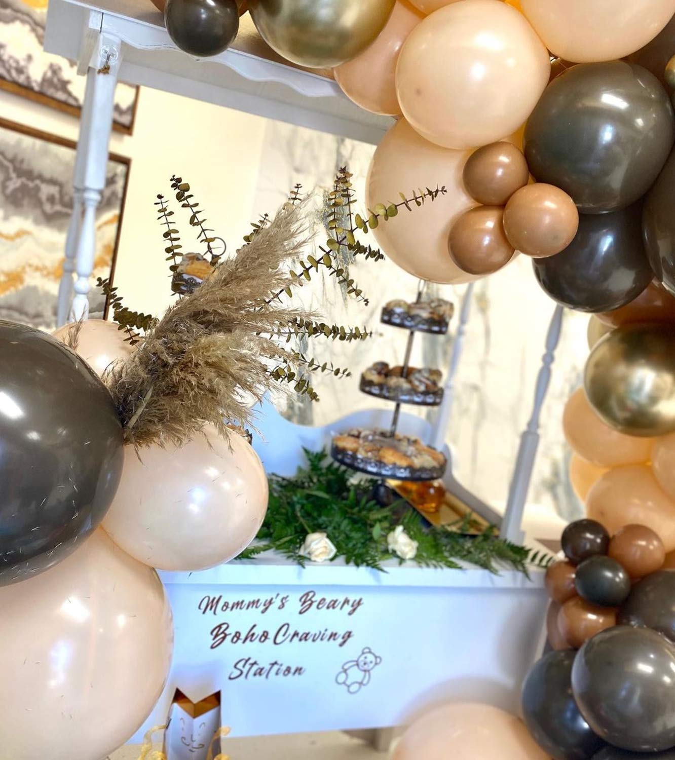 100-Pack Neutral Tan & White Balloon Garland Arch Kit - Rustic Baby Shower, Wedding, Birthday Party Decorations | Perfect for Nursery, Classroom, Graduation & Bridal Shower Backdrop Decor
