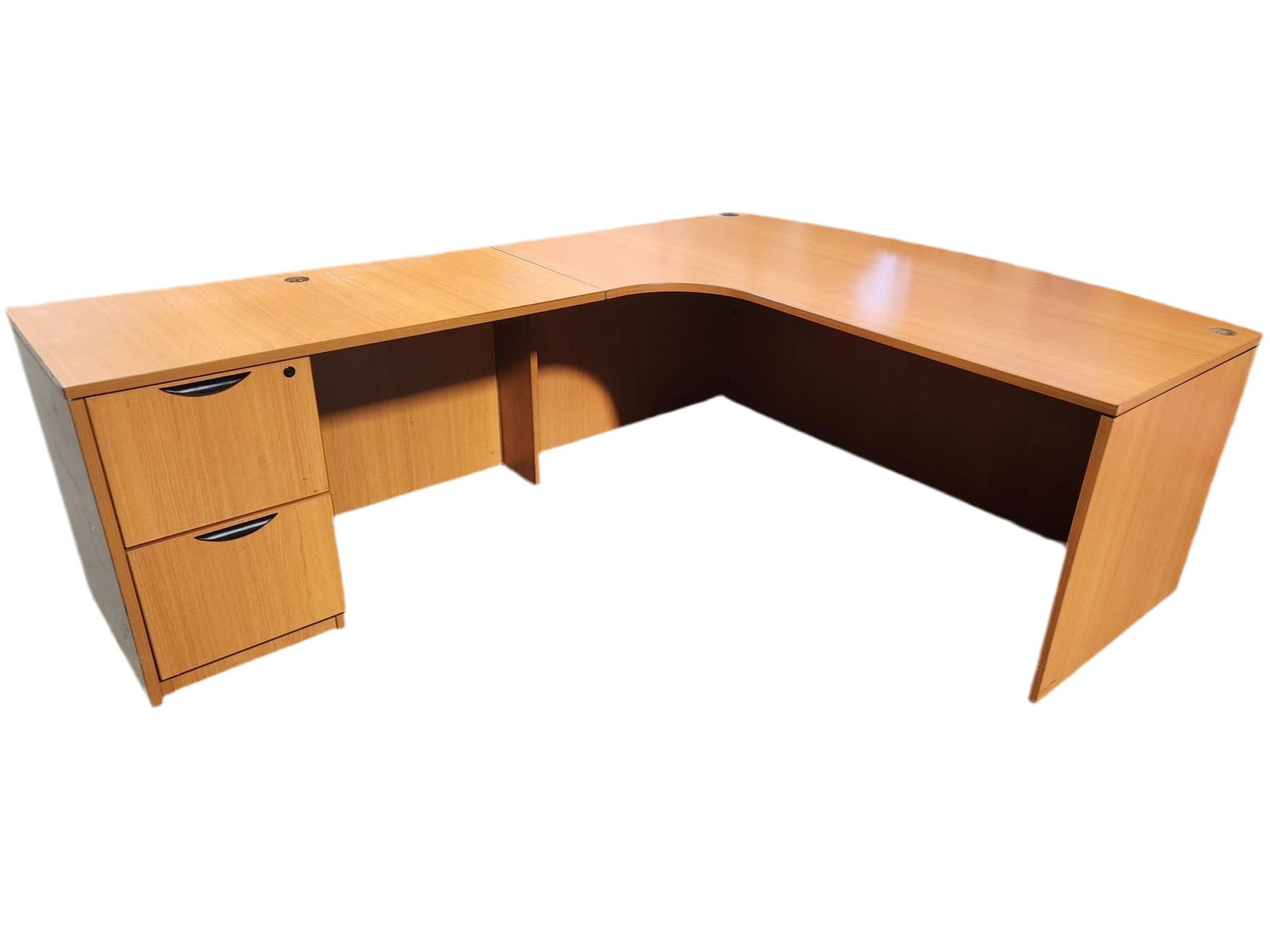 Vintage Bow Front Desk - Antique Wooden Writing Desk with Curved Front for Home Office, Study & Library | Classic Style Furniture for Small Spaces & Apartments