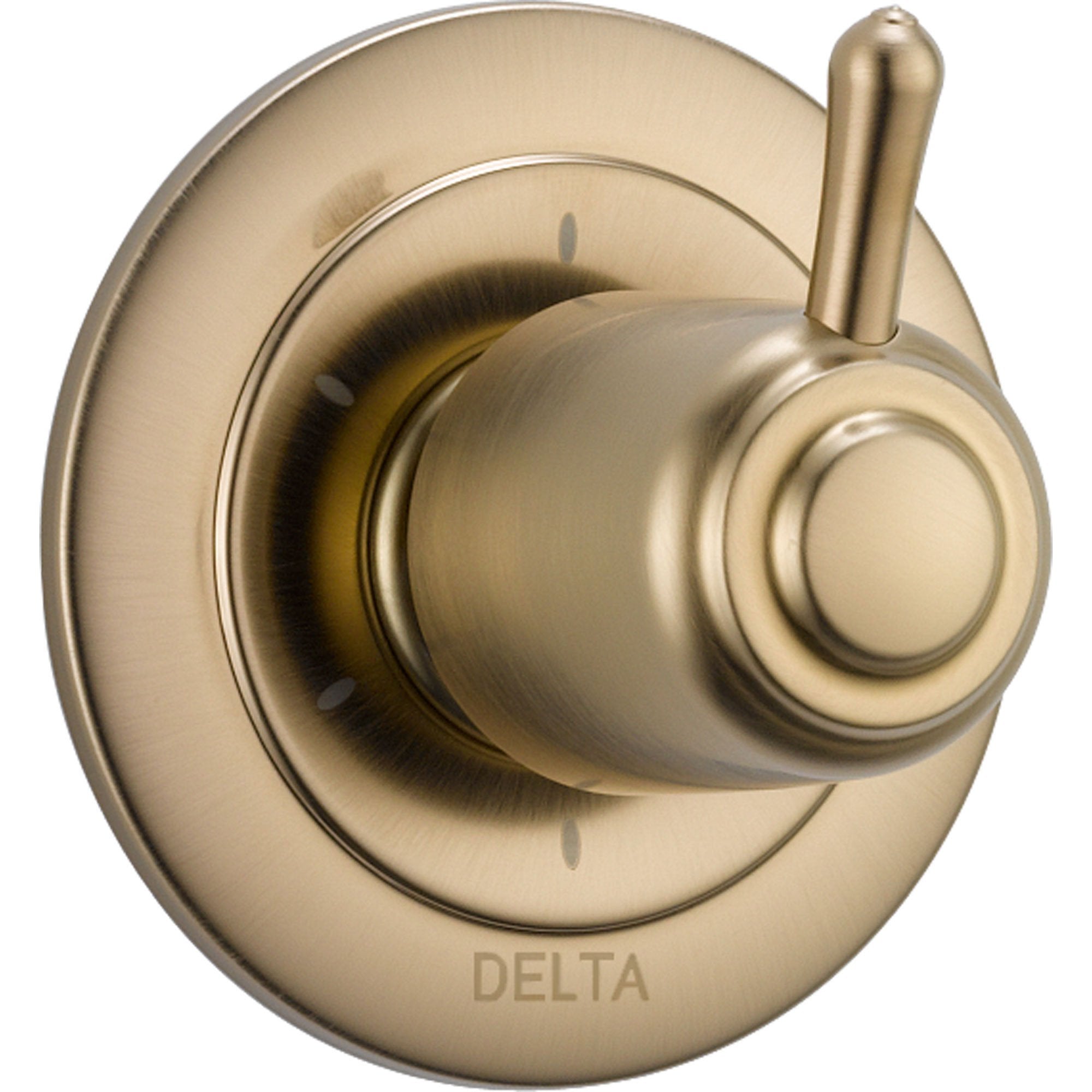 Delta 6-Setting Champagne Bronze Single Handle Shower Diverter Trim Kit 563247 - Perfect for Bathroom Renovation & Modern Shower Installation