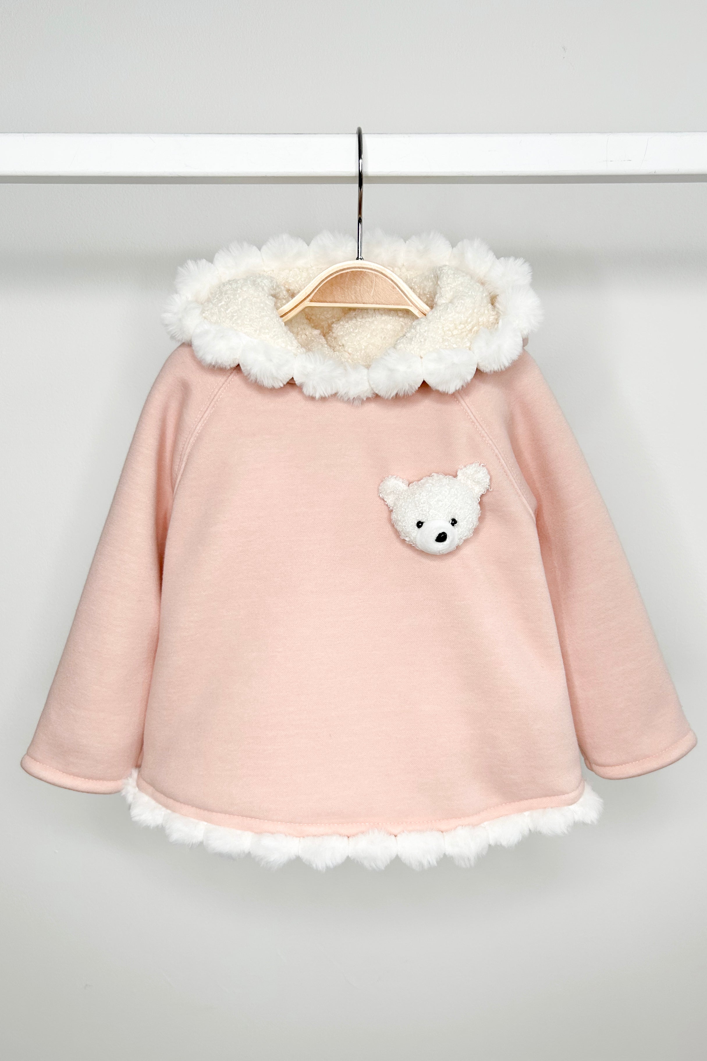 Elina Apricot Pom Pom Teddy Hoodie Tunic - Cozy Oversized Sweatshirt for Women | Soft Fleece Pullover with Hood | Perfect for Casual Wear, Lounge & Winter Outfits