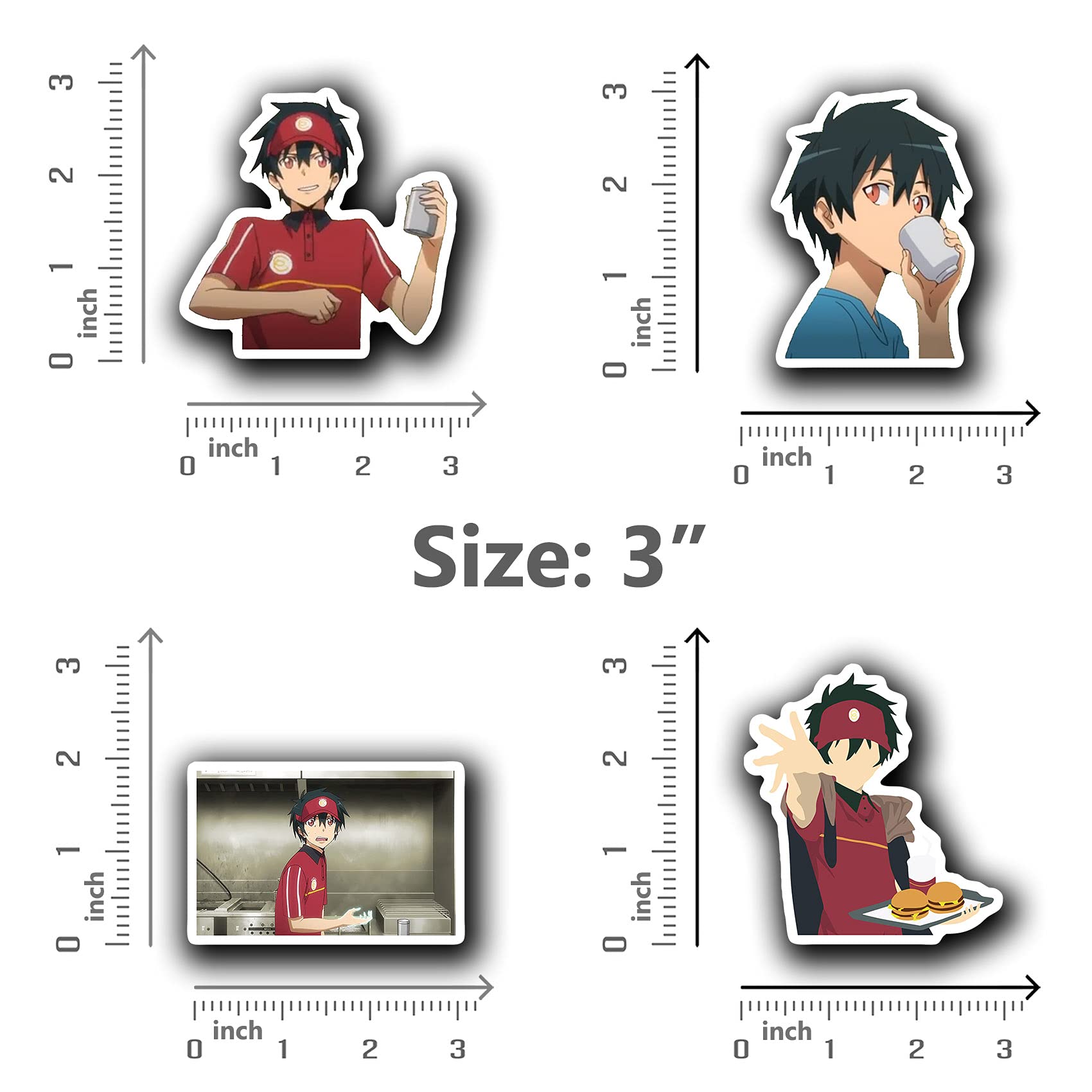 The Devil is a Part-Timer! Sadao Maou Funny Vinyl Sticker - Durable Decal for Phone, Laptop, Skateboard, Car & Water Bottles - Perfect for Anime Fans & Pop Culture Enthusiasts