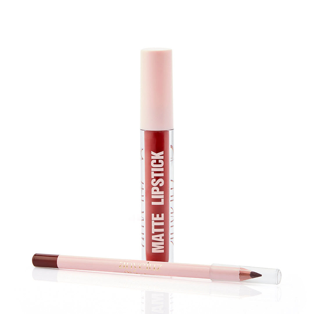 Anyeluz 2-in-1 Lip Gloss and Lip Liner Kit - Long Lasting Moisturizing Lip Makeup Set for Women | Perfect for Daily Wear, Parties & Special Occasions