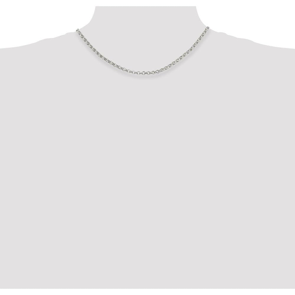 The Black Bow 4mm Sterling Silver Solid Rolo Chain Necklace - Perfect for Everyday Elegance and Special Occasions