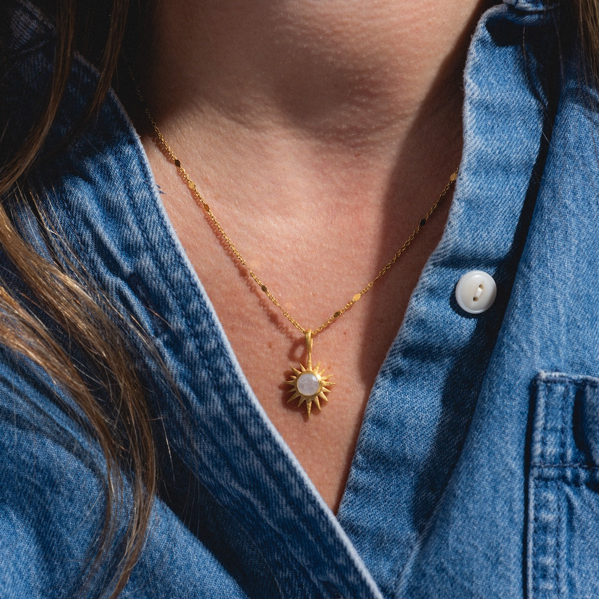 Moonstone North Star Necklace – Elegant Silver Pendant with Genuine Moonstone for Women | Perfect for Spiritual Healing, Meditation & Boho Fashion