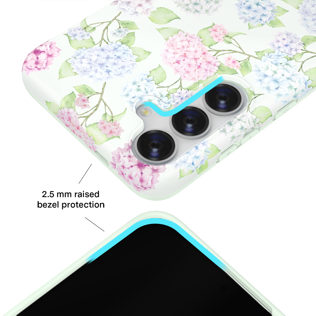 Premium Hydrangea Floral Design Samsung Phone Case - Stylish Protective Cover for Galaxy S21/S22/S23 - Perfect for Everyday Use, Travel & Gifts