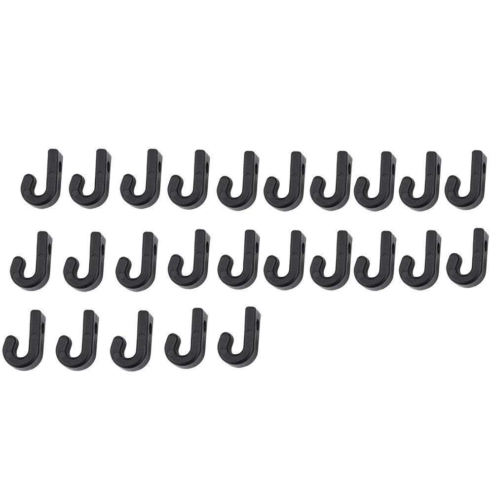 25pcs Kayak J Hooks - Heavy Duty Nylon Lashing Hooks for Canoe & Boat Repair, Kayak Bungee Tie Down Hooks - Perfect for Kayak Fishing Accessories and Watercraft Storage (Ideal for Garage, Dock, and Outdoor Use)