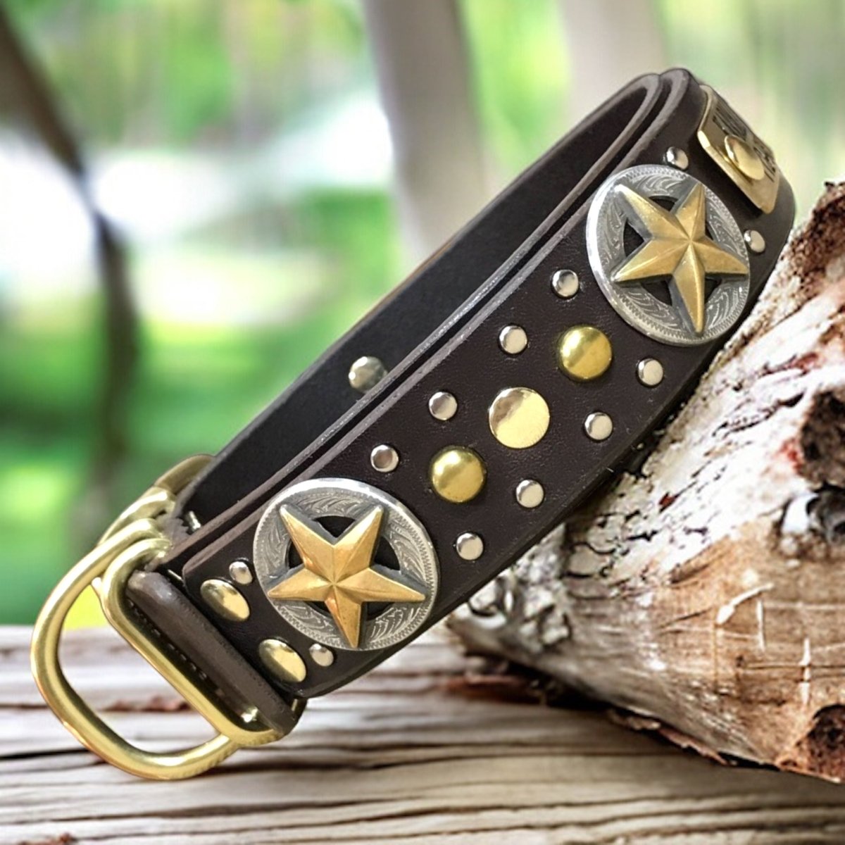 Custom Engraved Leather Dog Collar for Pets - Personalized Name & Phone Number - Durable & Adjustable - Perfect for Daily Walks, Training & Gifts (Nashville Style)